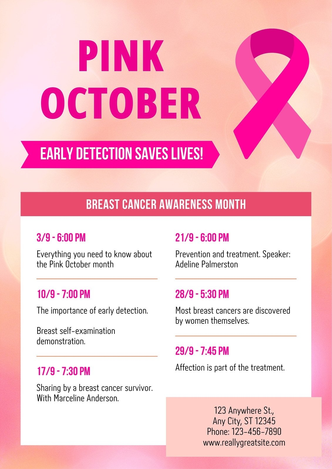 breast cancer awareness printable information