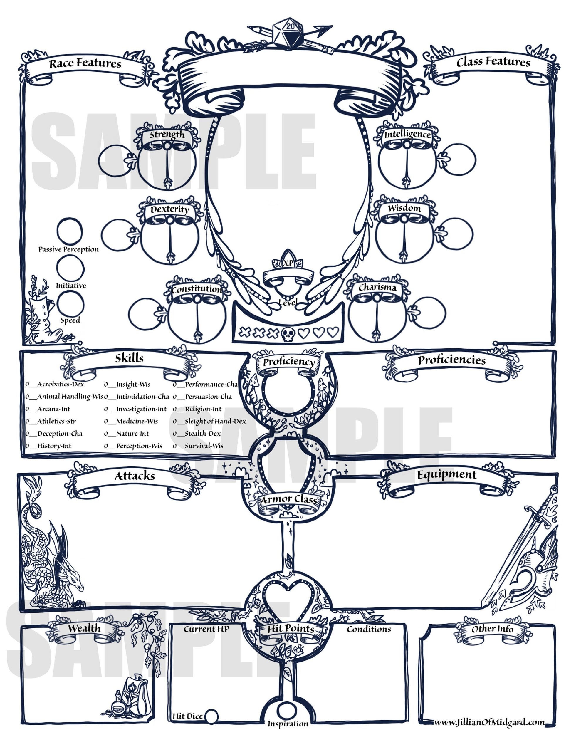 Printable Character Sheets