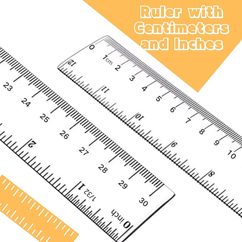 Plastic Ruler 12 Inch Clear Plastic Ruler Centimeter Millimeter 