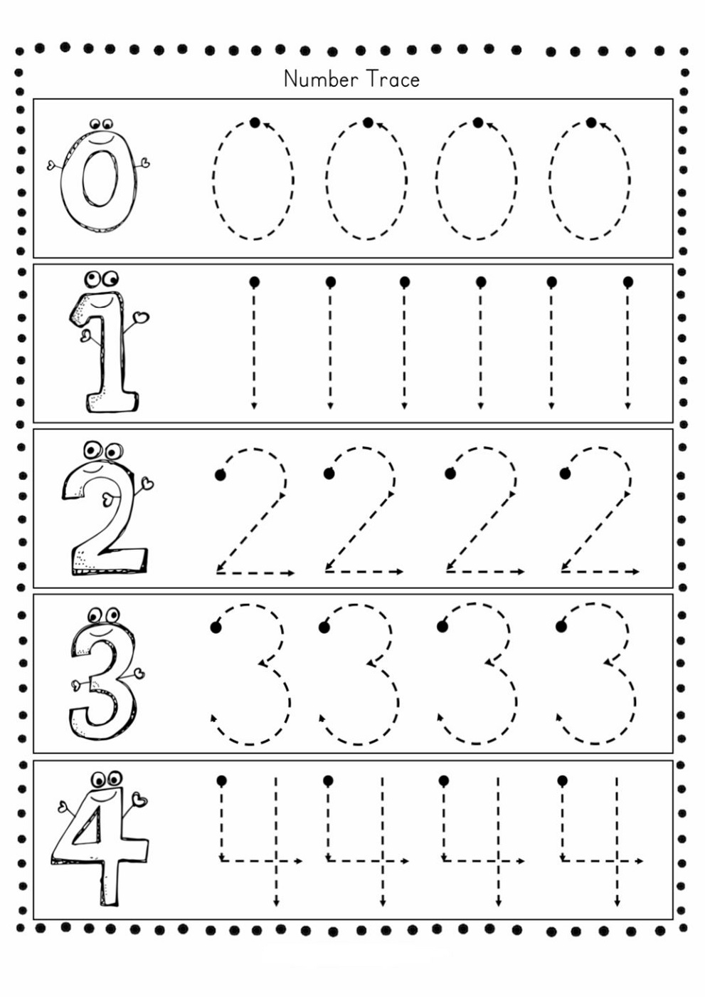Pre K Worksheets Numbers Printable Activity Shelter