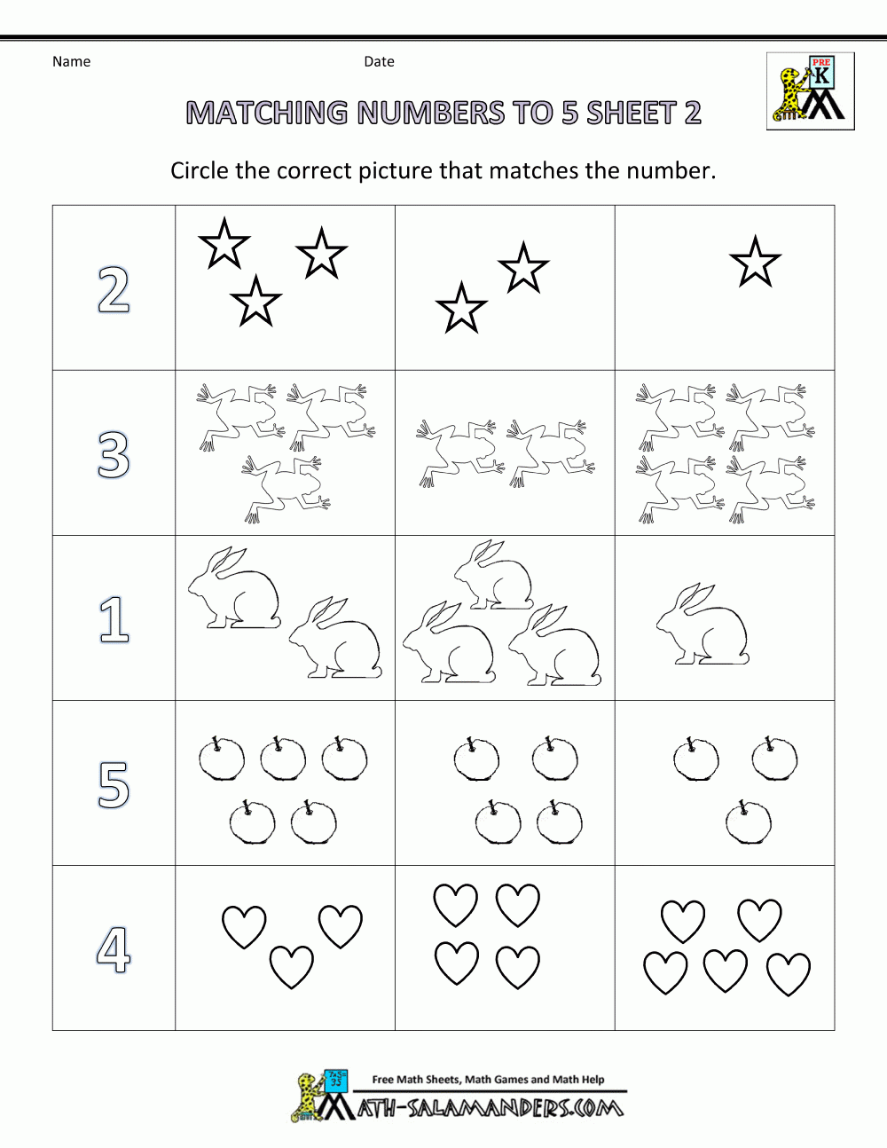 free printable math worksheets for preschool