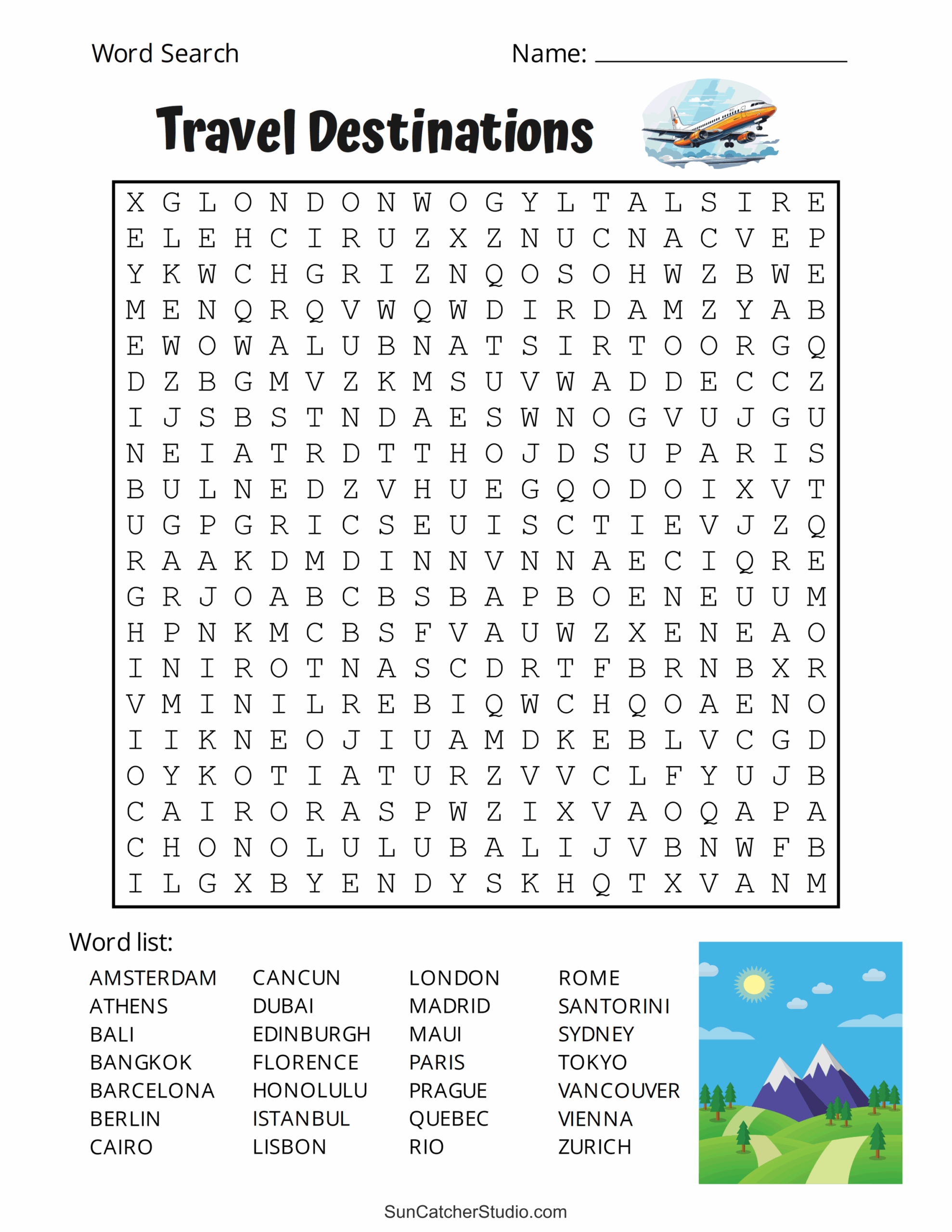 Free Hard Word Search Printable