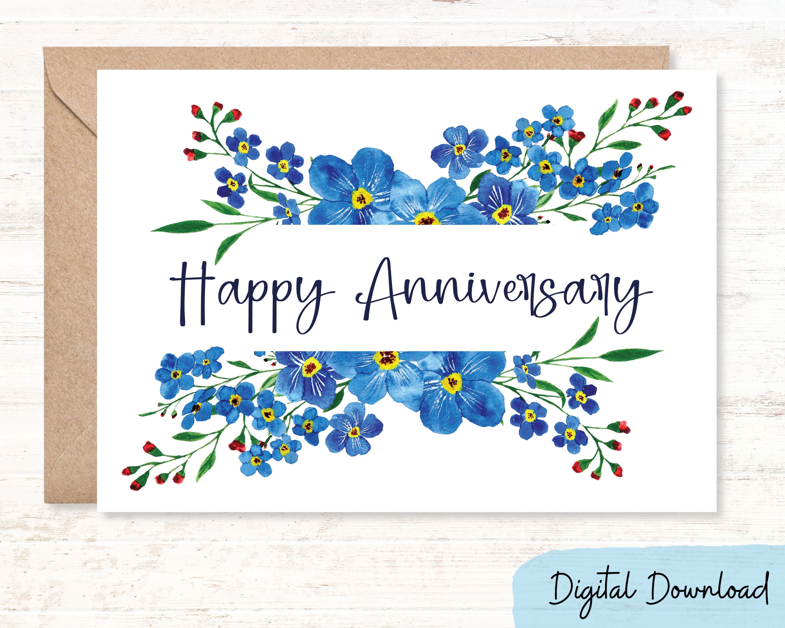 Printable Anniversary Card In Sizes 5x7 And A2 Pretty Blue Forget me nots To Say Happy Anniversary To A Special Couple DIGITAL DOWNLOAD Etsy Printable Anniversary Card In Sizes 5x7 And A2 Pretty Blue Forget me nots To Say Happy Anniversary To A Special Couple DIGITAL DOWNLOAD Etsy