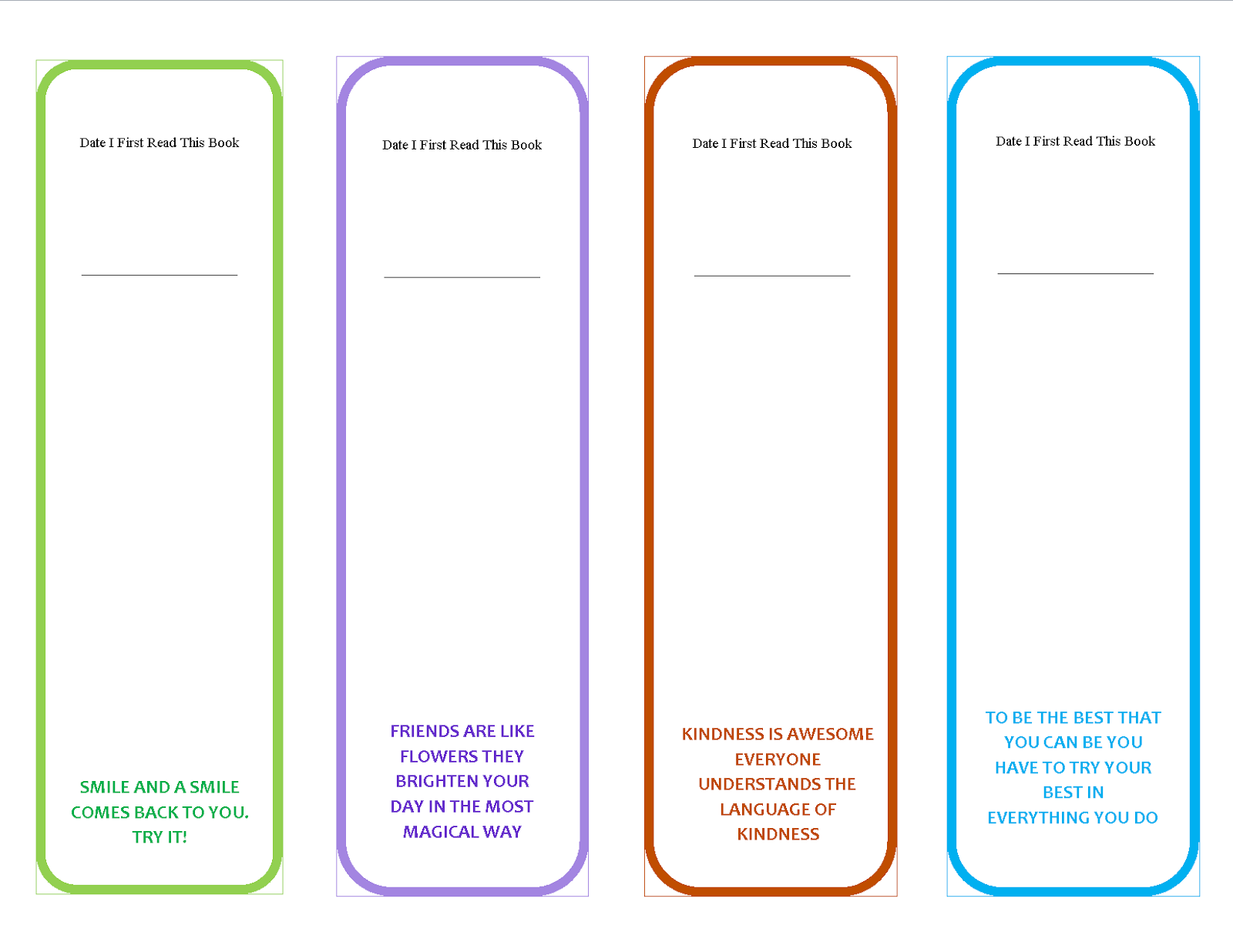 Printable Childrens Bookmarks Printable Party Favors