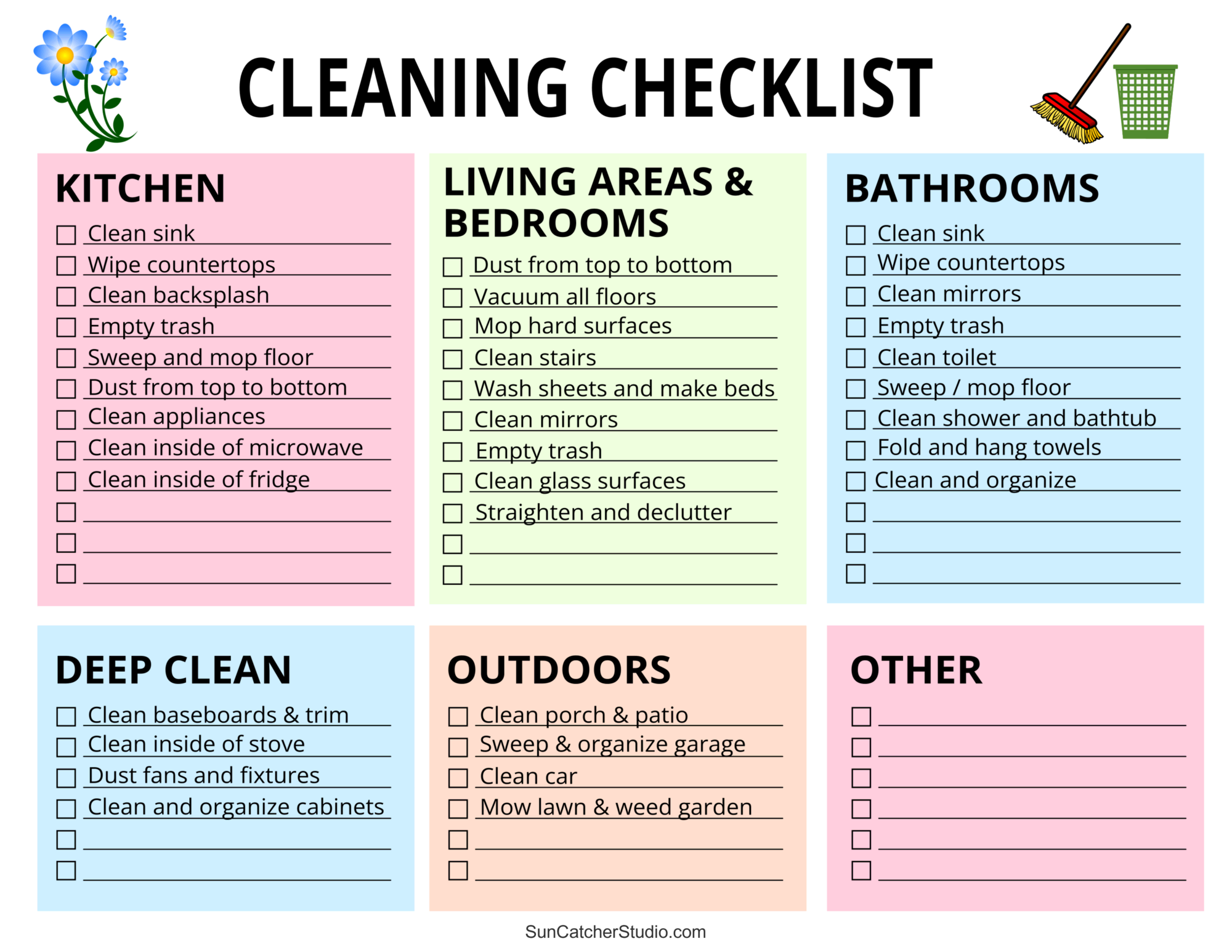 Printable Cleaning Checklist Template