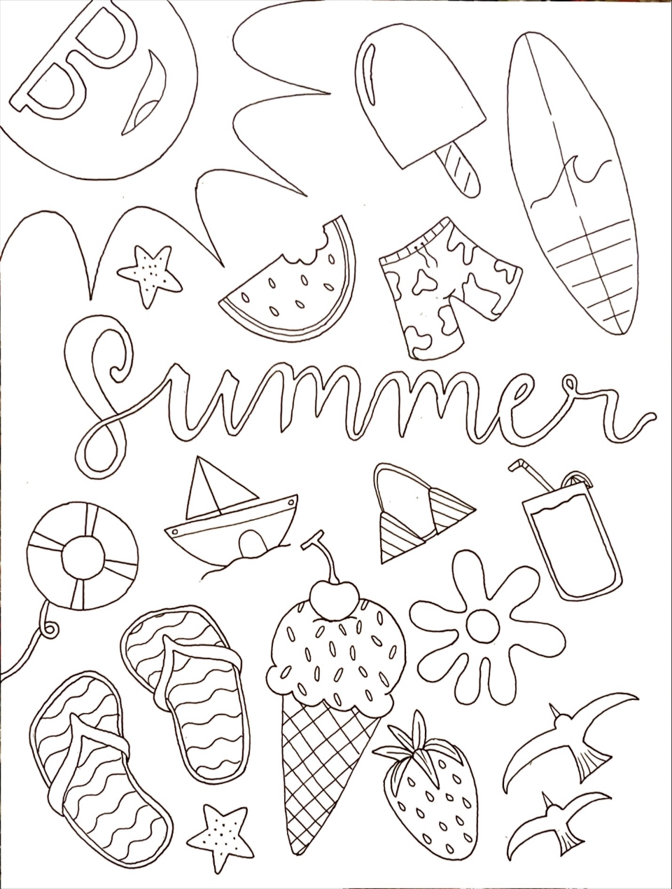 summer coloring sheets printable