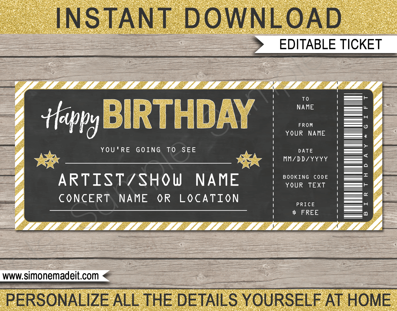 Free Printable Concert Ticket Template