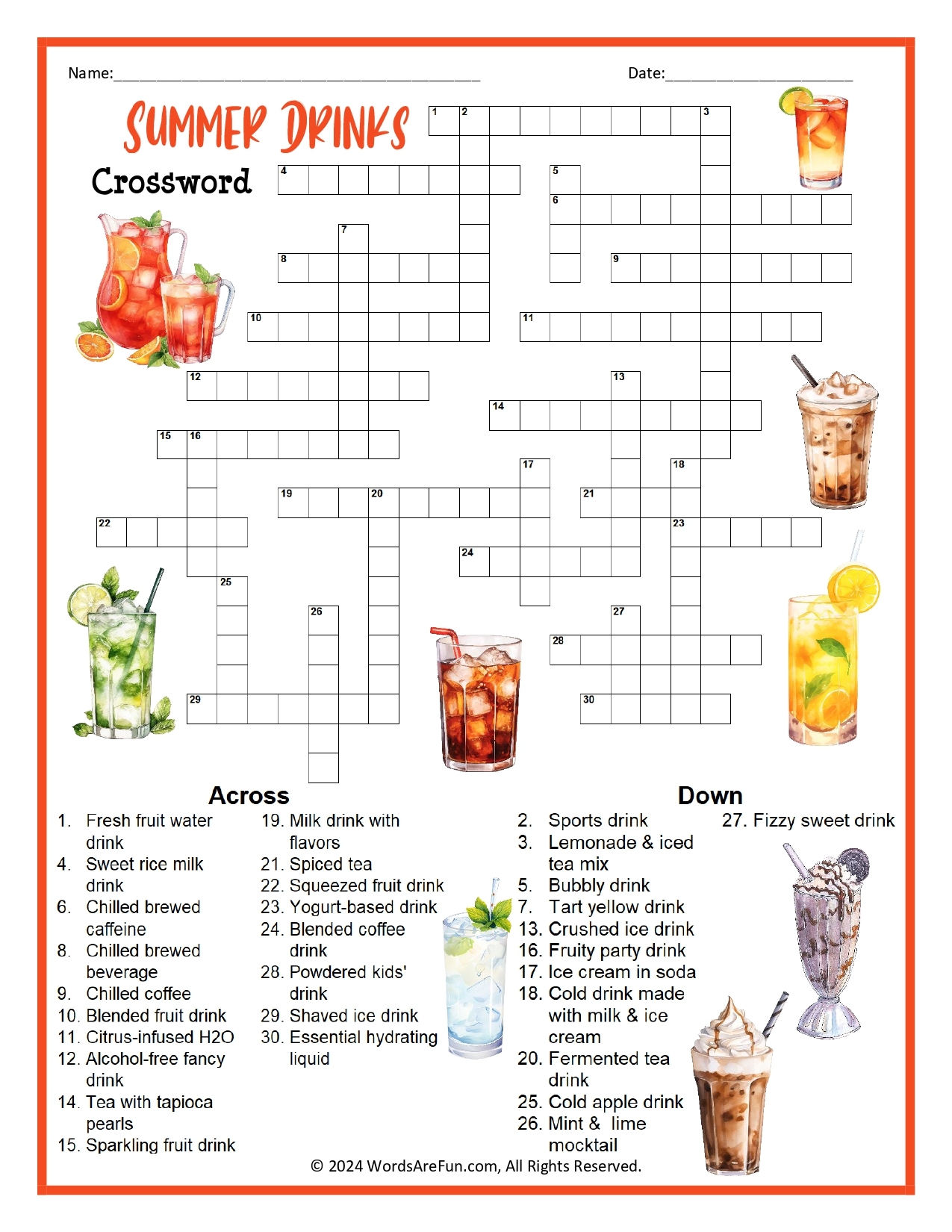 Printable Crossword Puzzles Adults