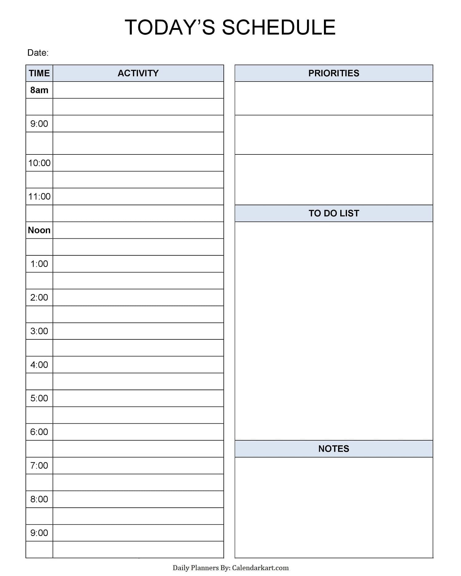 planner templates printable