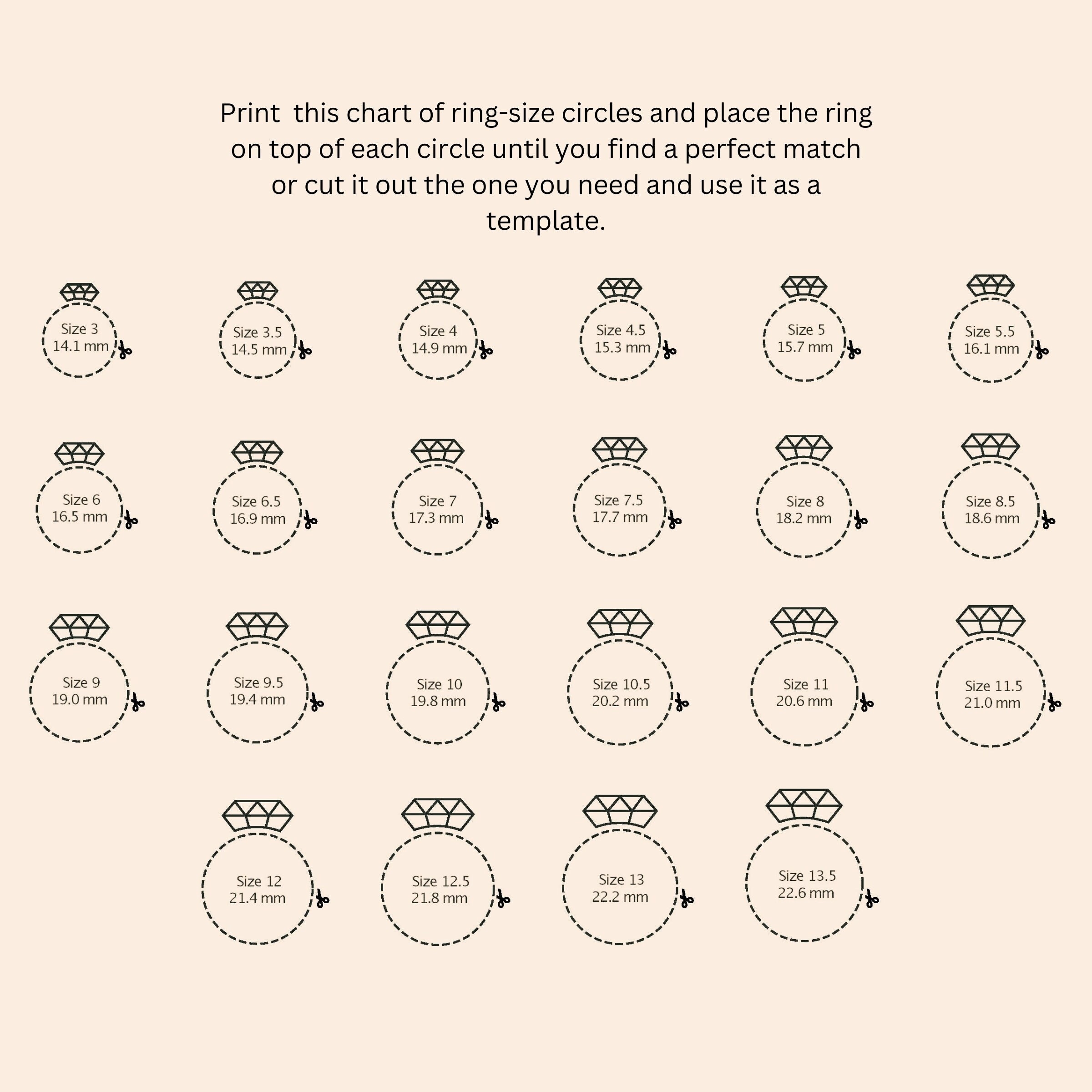 ring size printable chart
