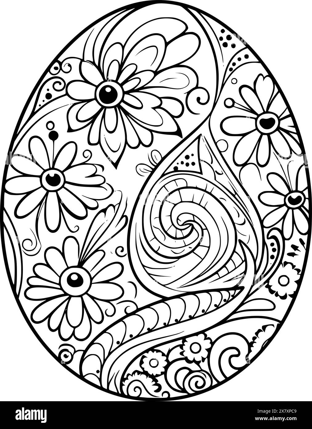 Printable Easter Egg Coloring Pages For Adults Black And White Stock Photos U0026 Images Alamy