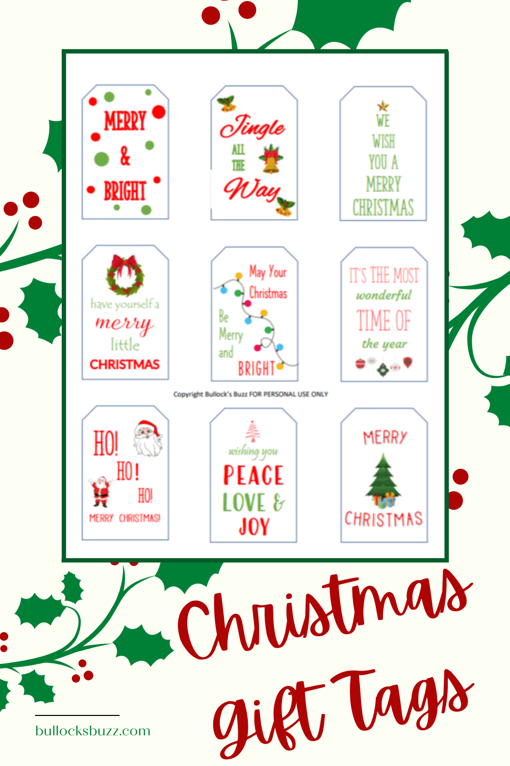 Printable Gift Tags Free Christmas Printable Party Favors