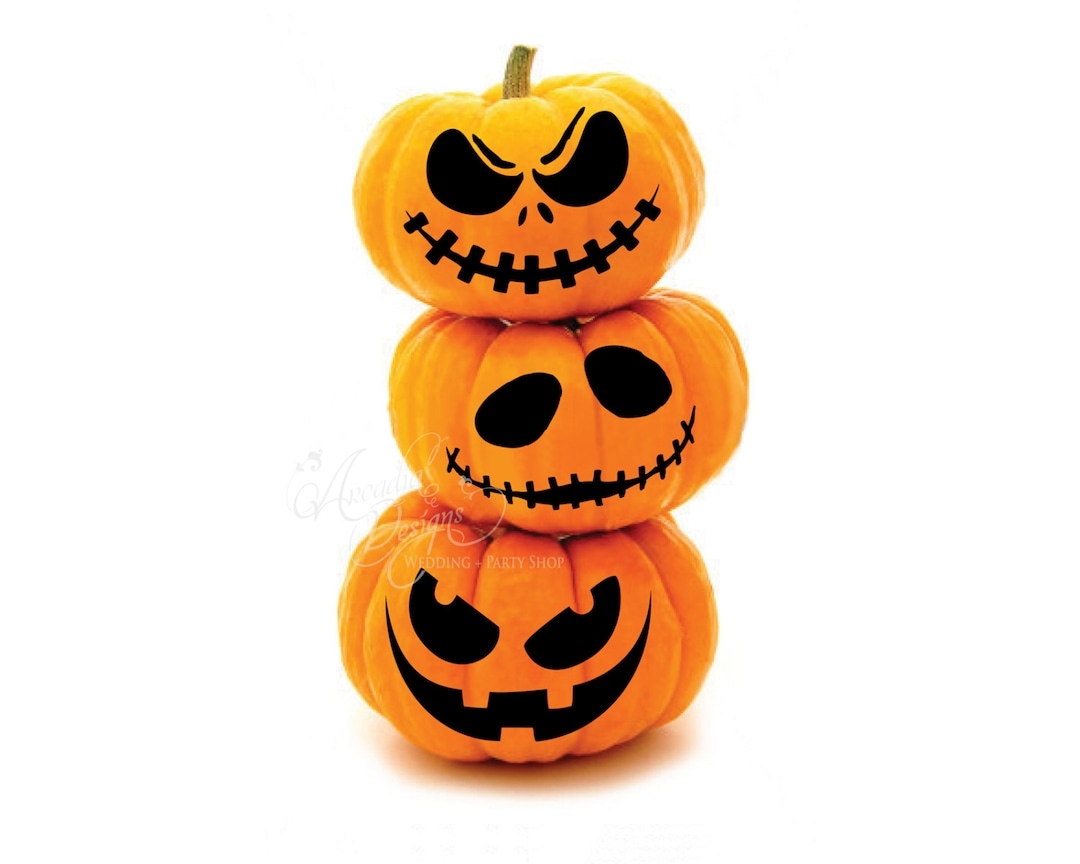 Printable Halloween Pumpkin Carving Pattern Stencil PDF Scary Jack O Lantern Face Carving 3 Templates Instant Download For DIY Pumpkin Decor Etsy