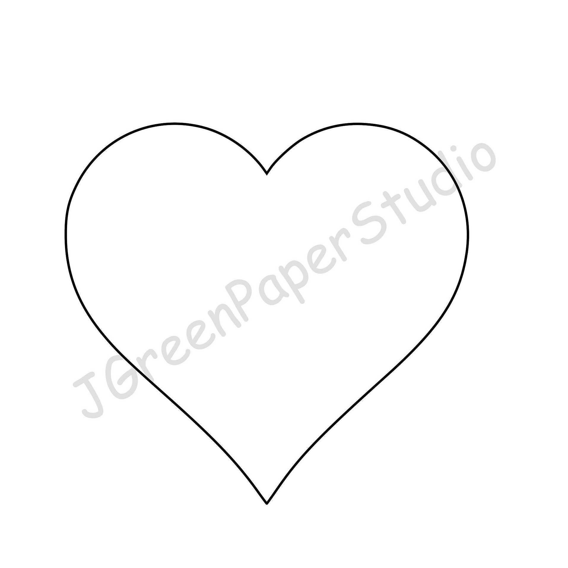 Printable Heart Template PDF Digital Download Heart Kids 