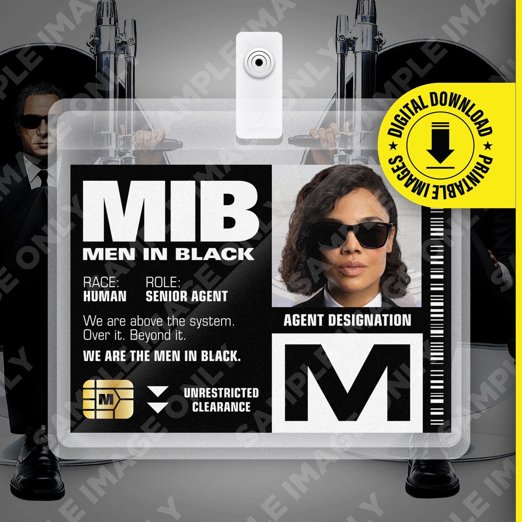Printable Id Badge Mib Etsy