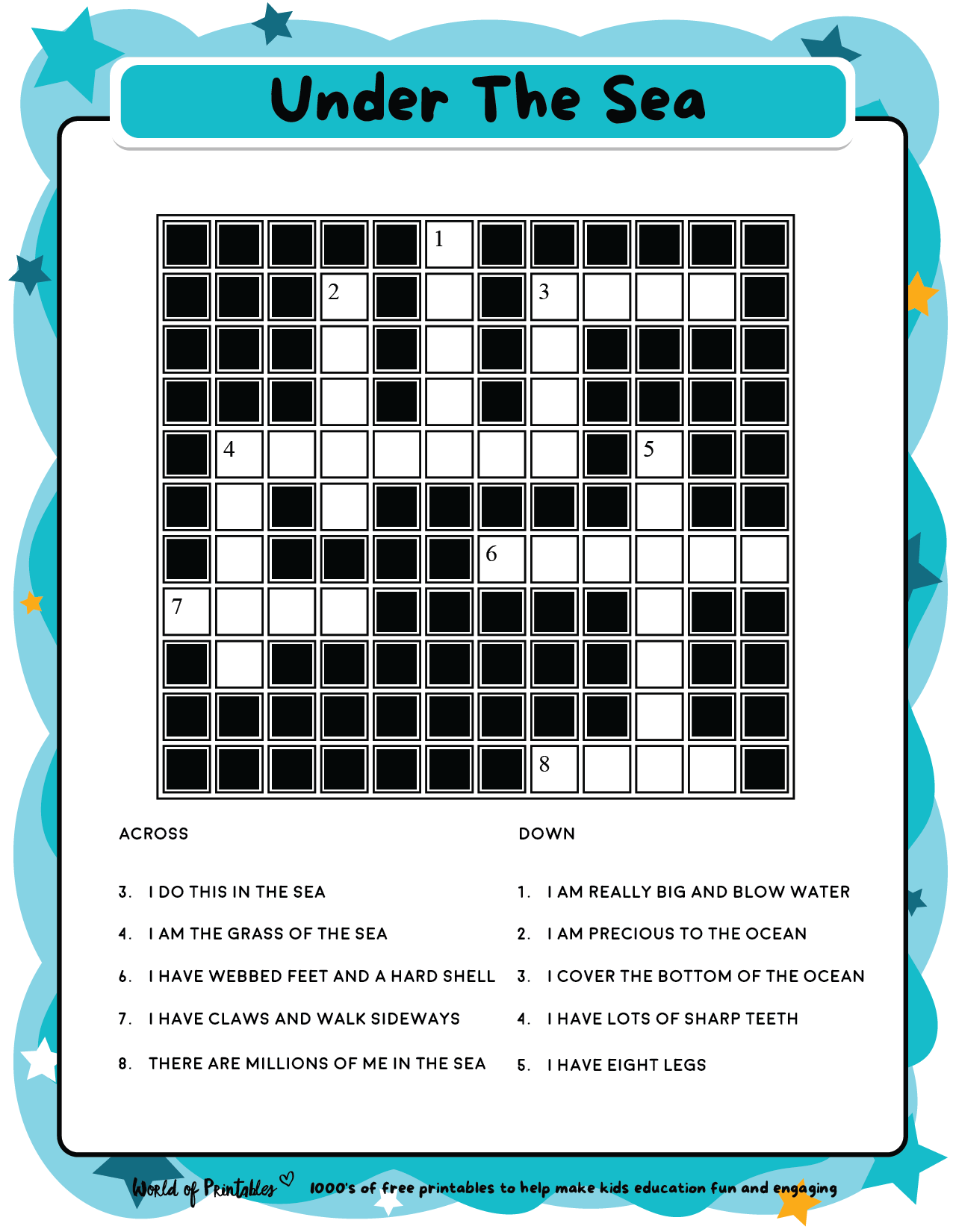 crossword printable easy