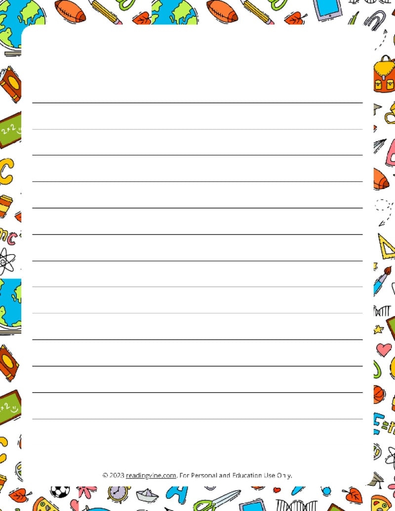 free printable lined paper for kids