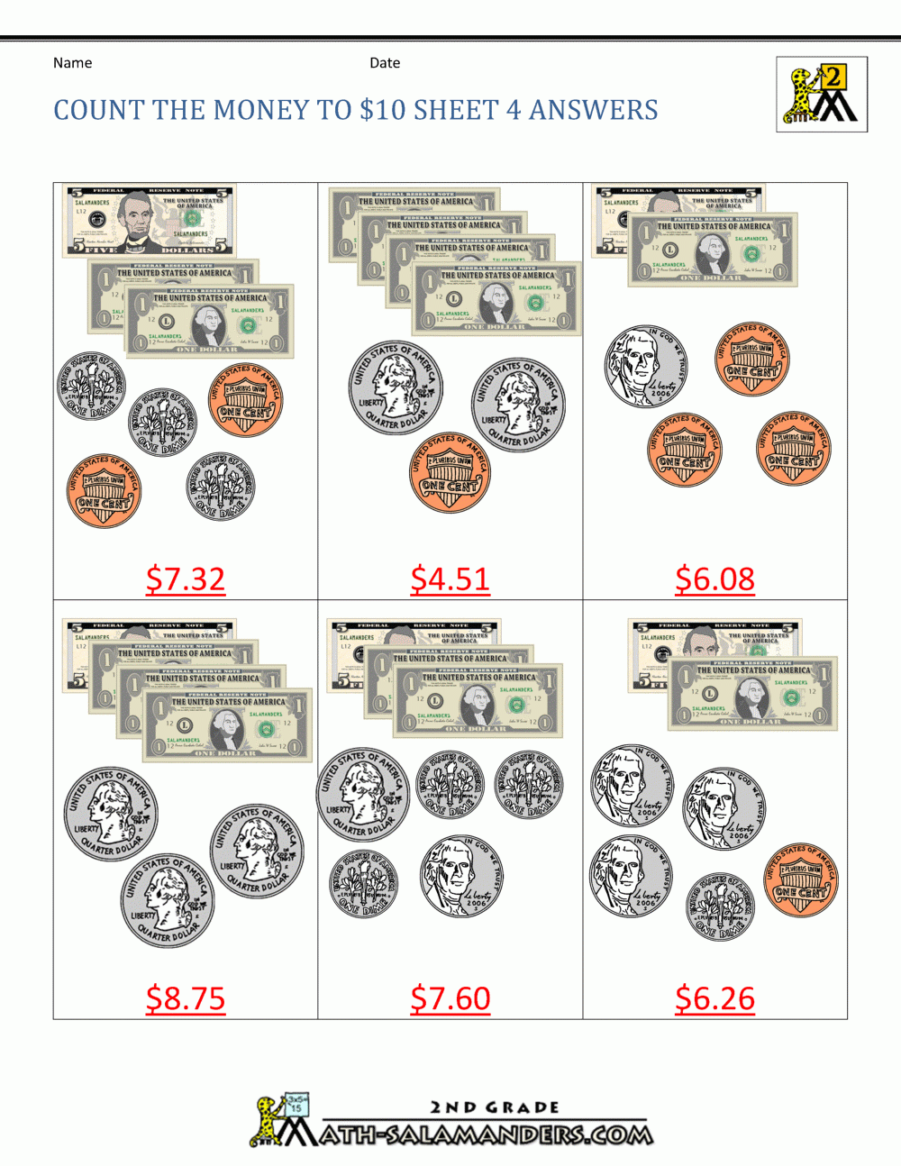 Money Sheets Printable