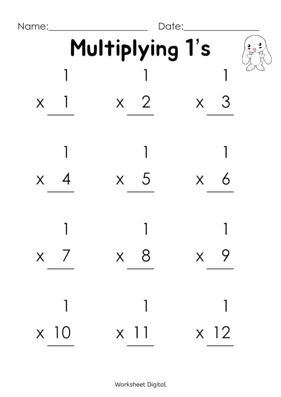 multiplication practice printable