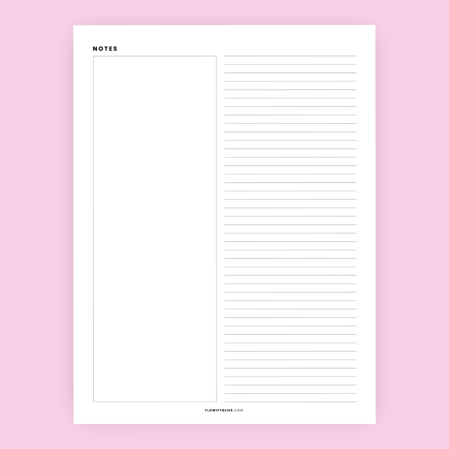 Printable Notes Page Flowify Bliss