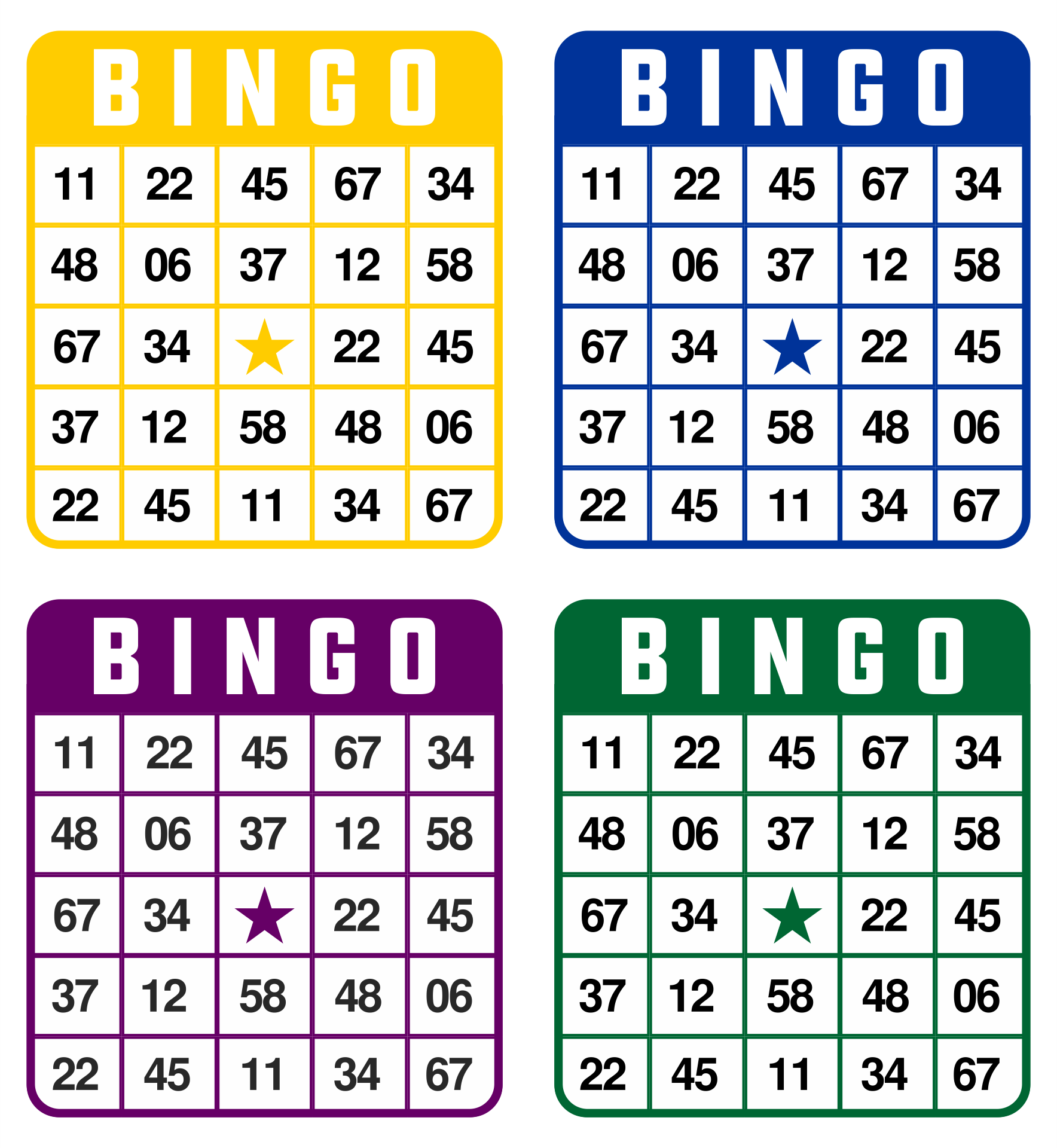 Free Printable Bingo Cards With Numbers