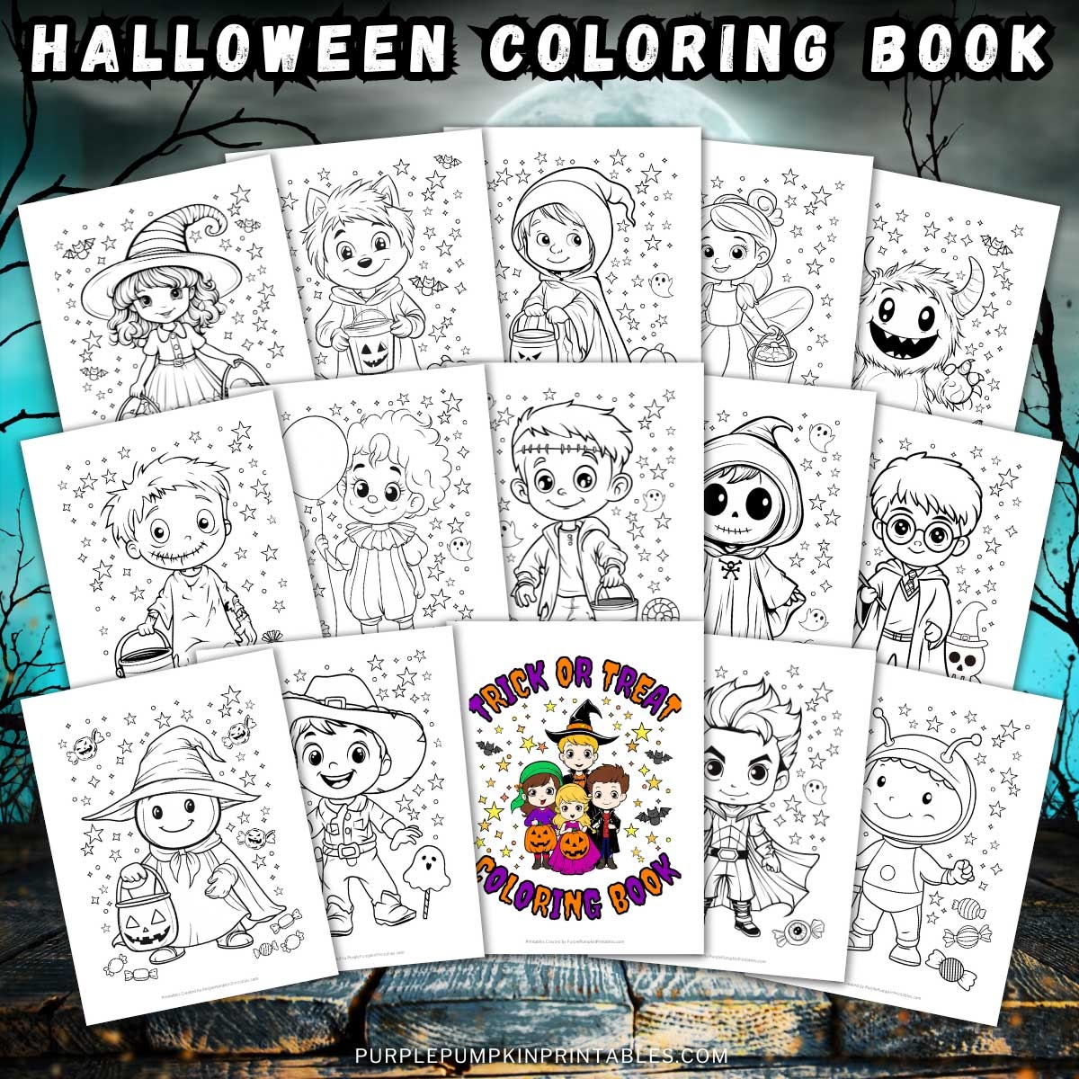 free printable halloween coloring books