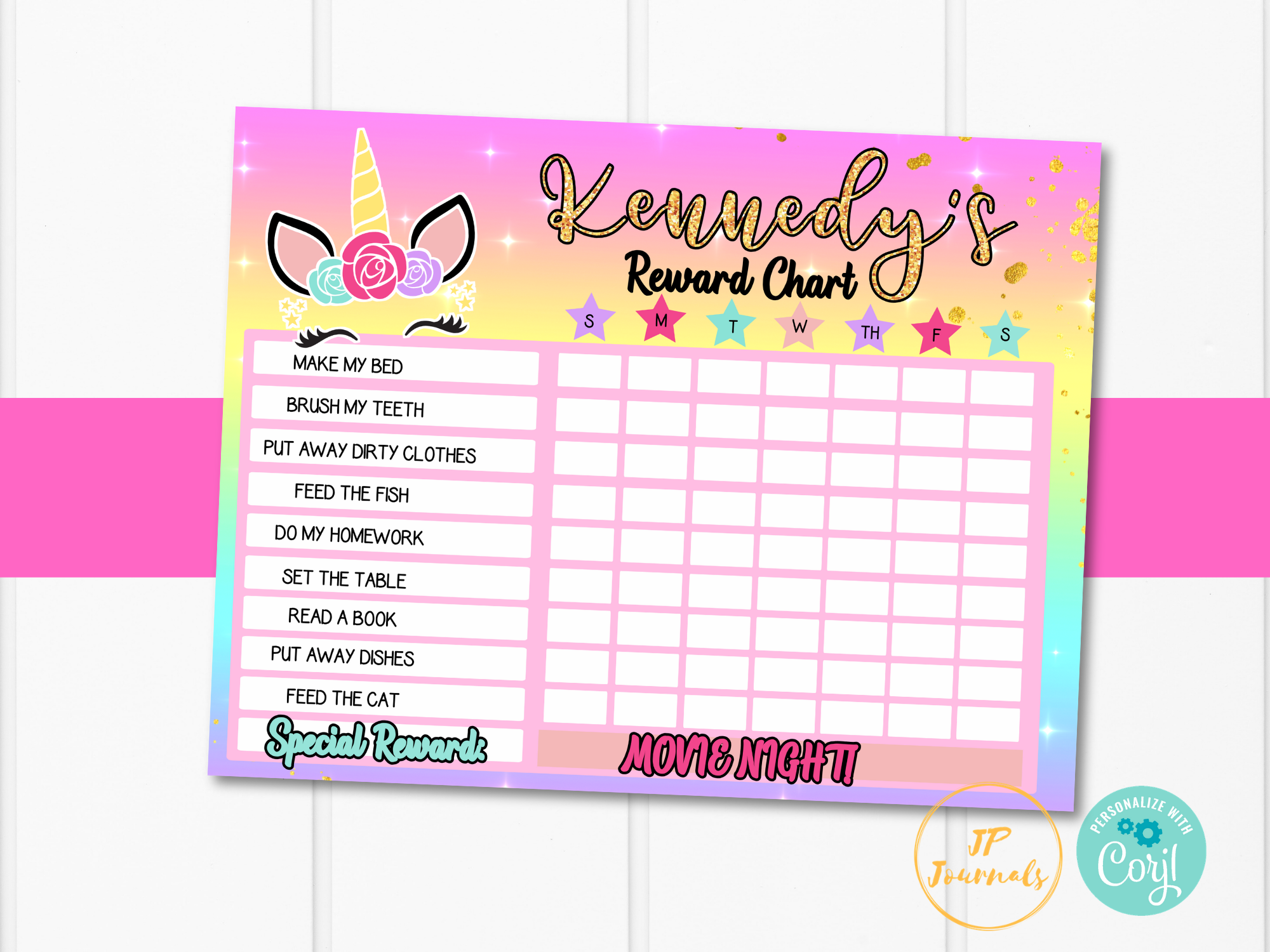 free printable editable reward chart template