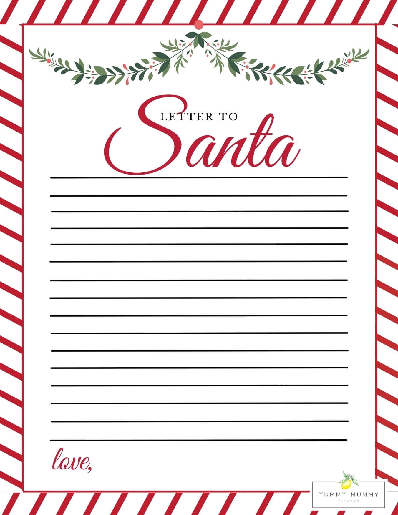 Santa Letter Paper Printable