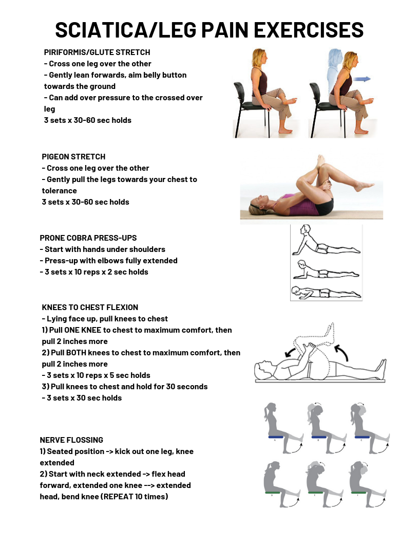 Sciatica Exercises For Seniors Printable