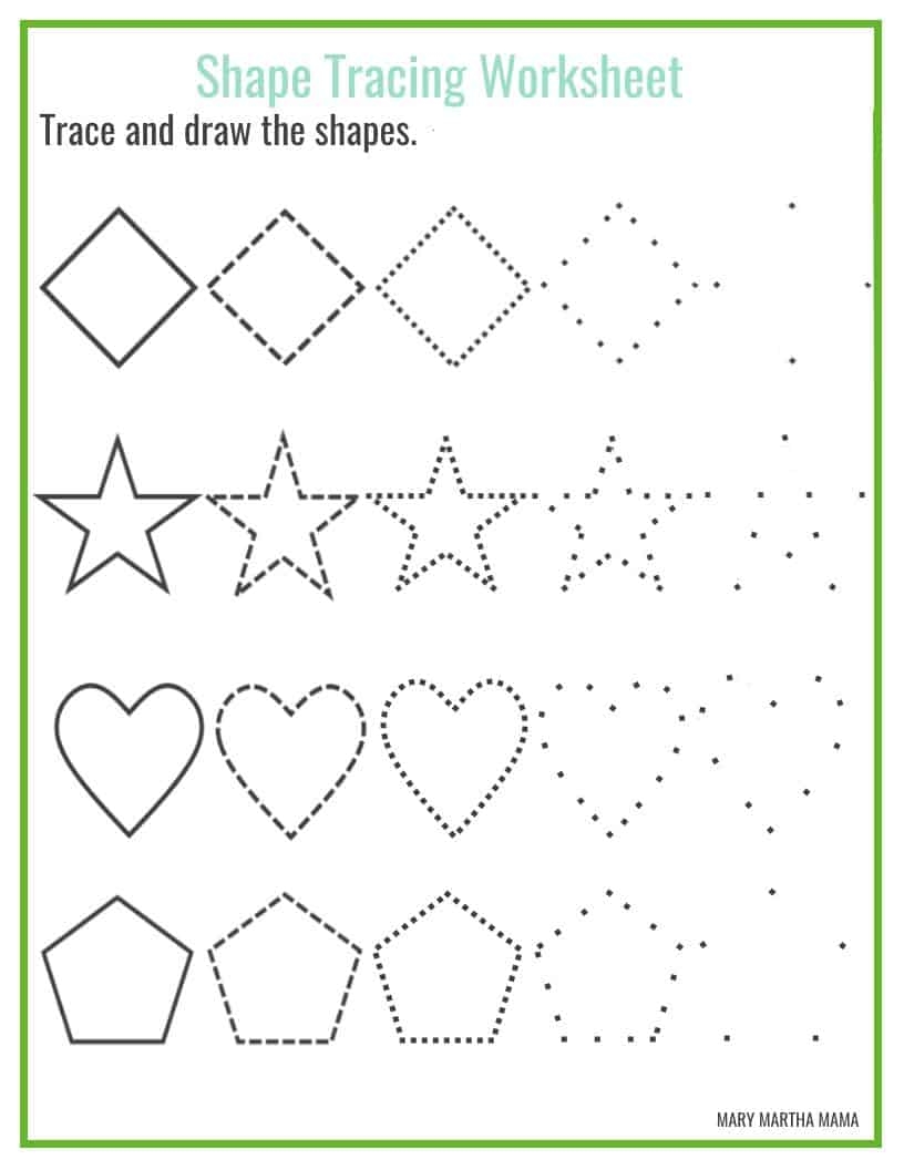 Preschool Free Printable Worksheets Shapes