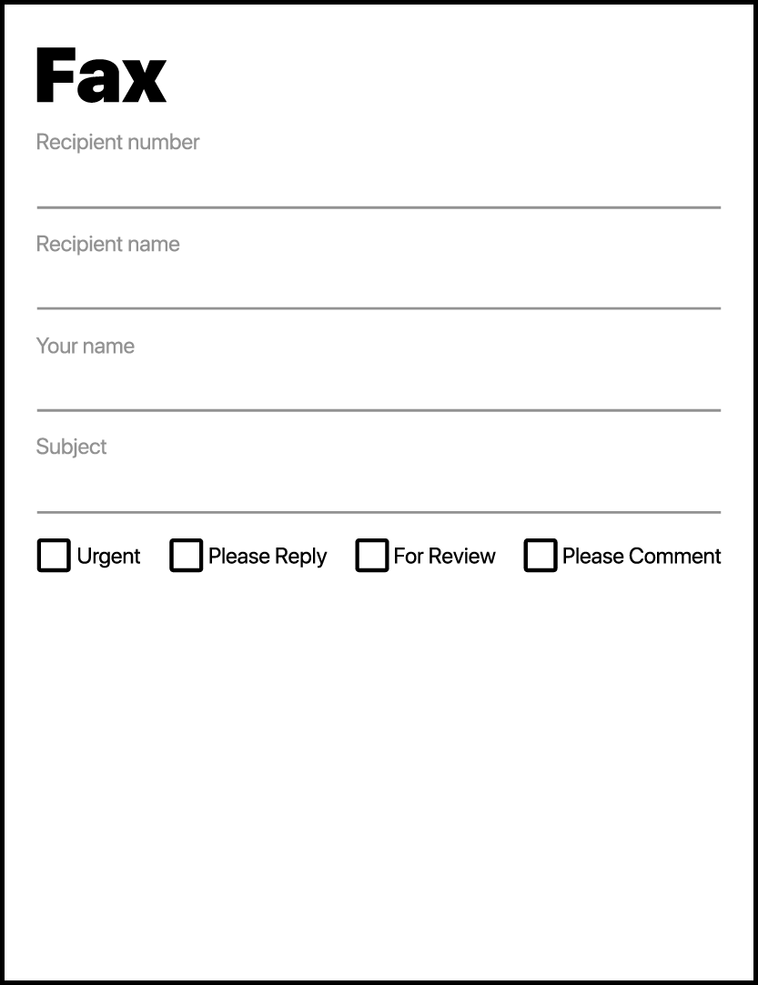 Free Printable Fax Cover Page Template