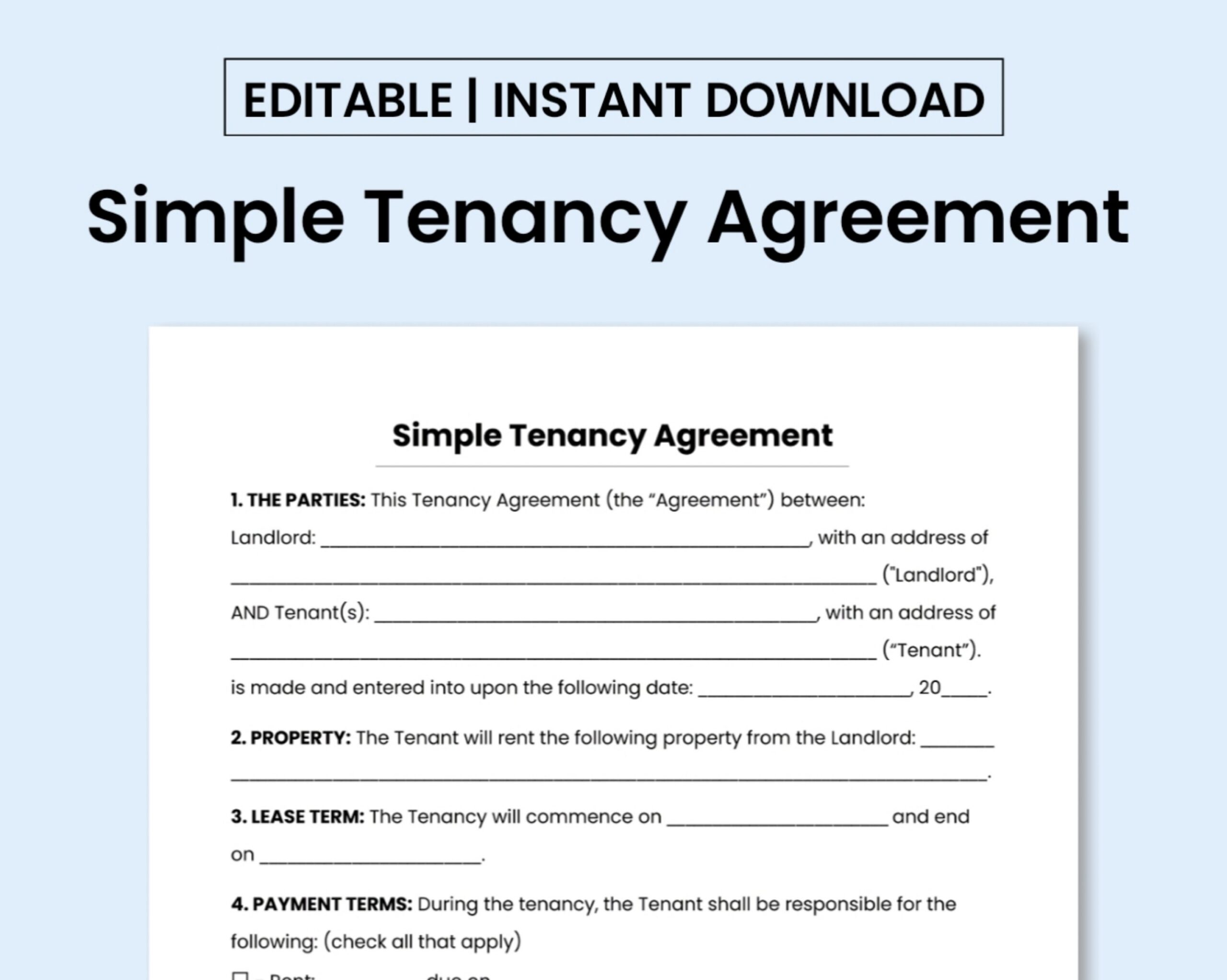simple printable rental agreement