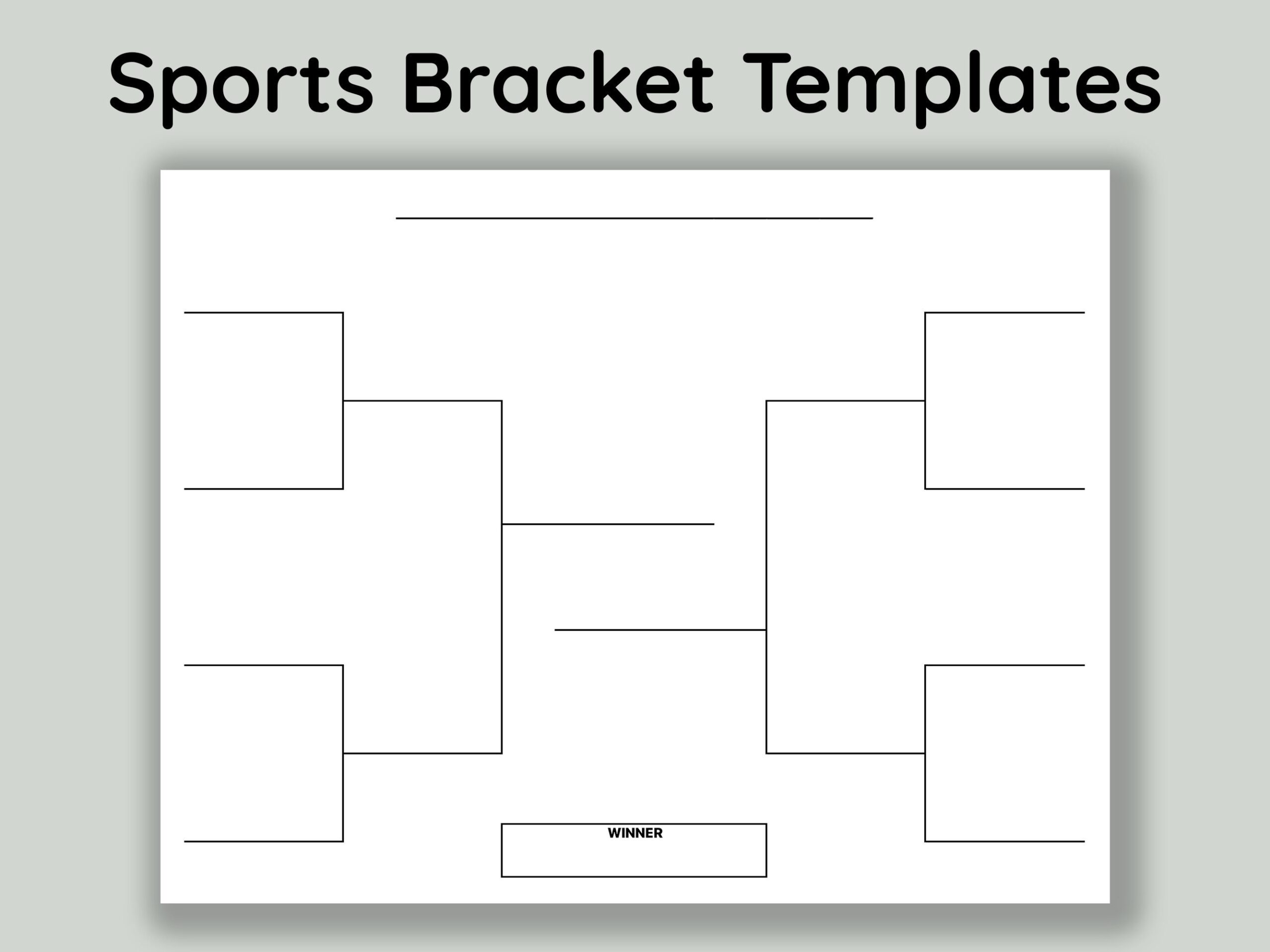 Sports Bracket Printable 8 16 32 Team Bracket Tournament 