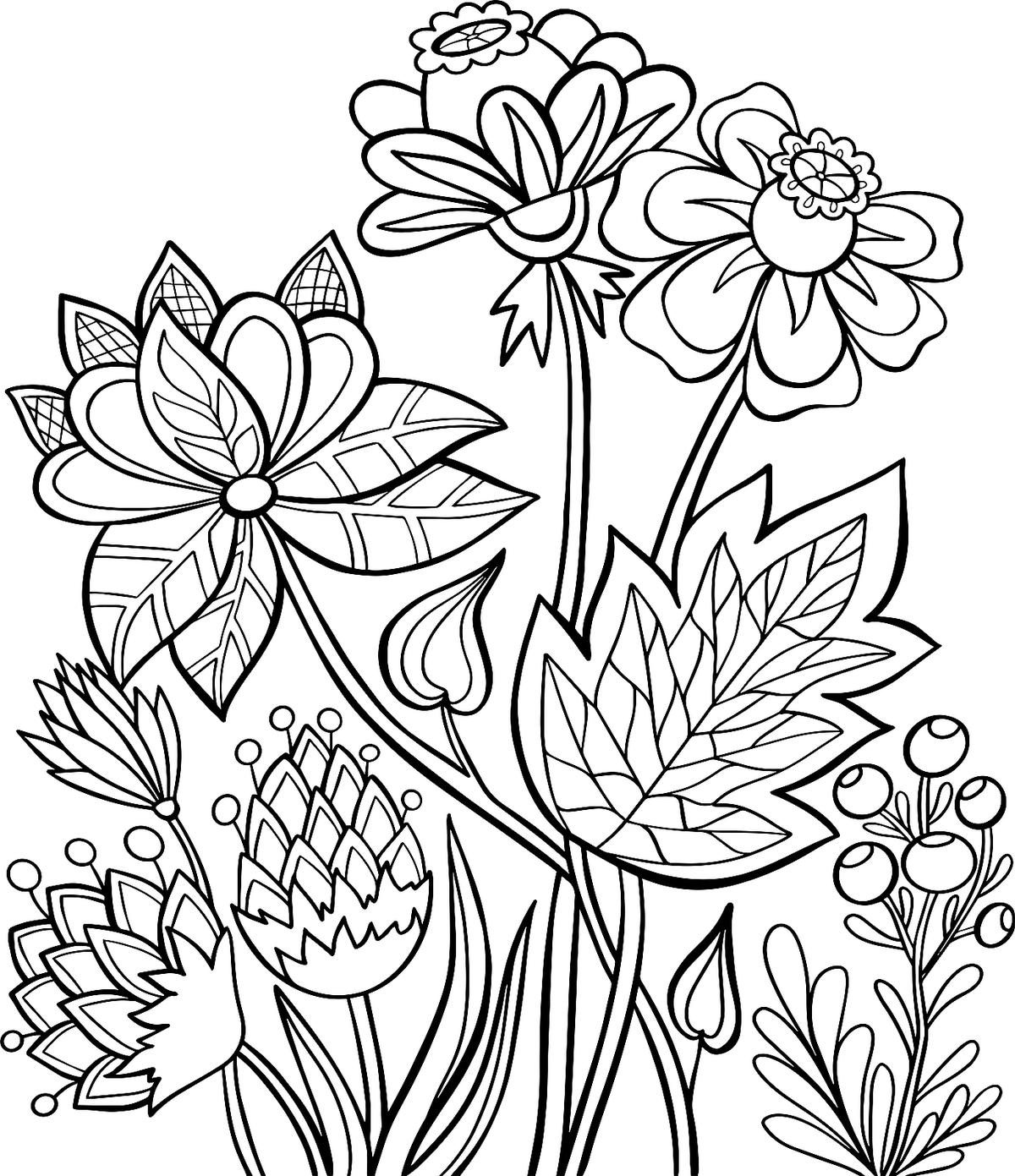 free printable flowers to color