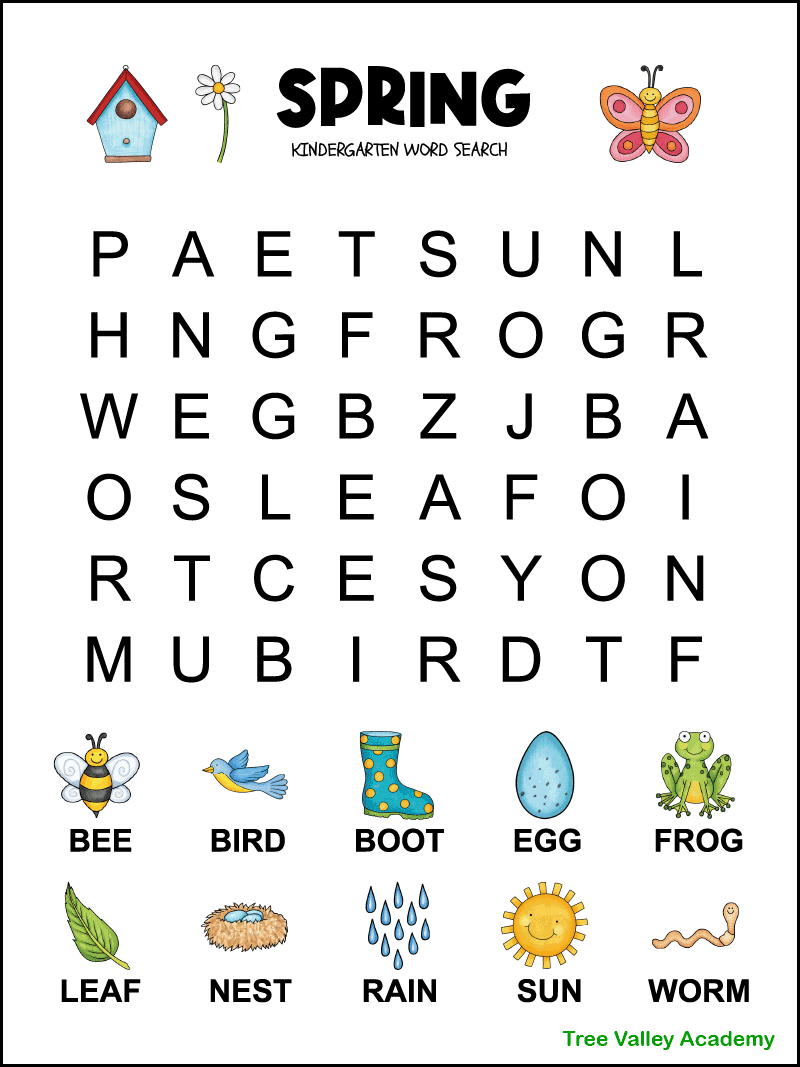 Kid Word Search Printable