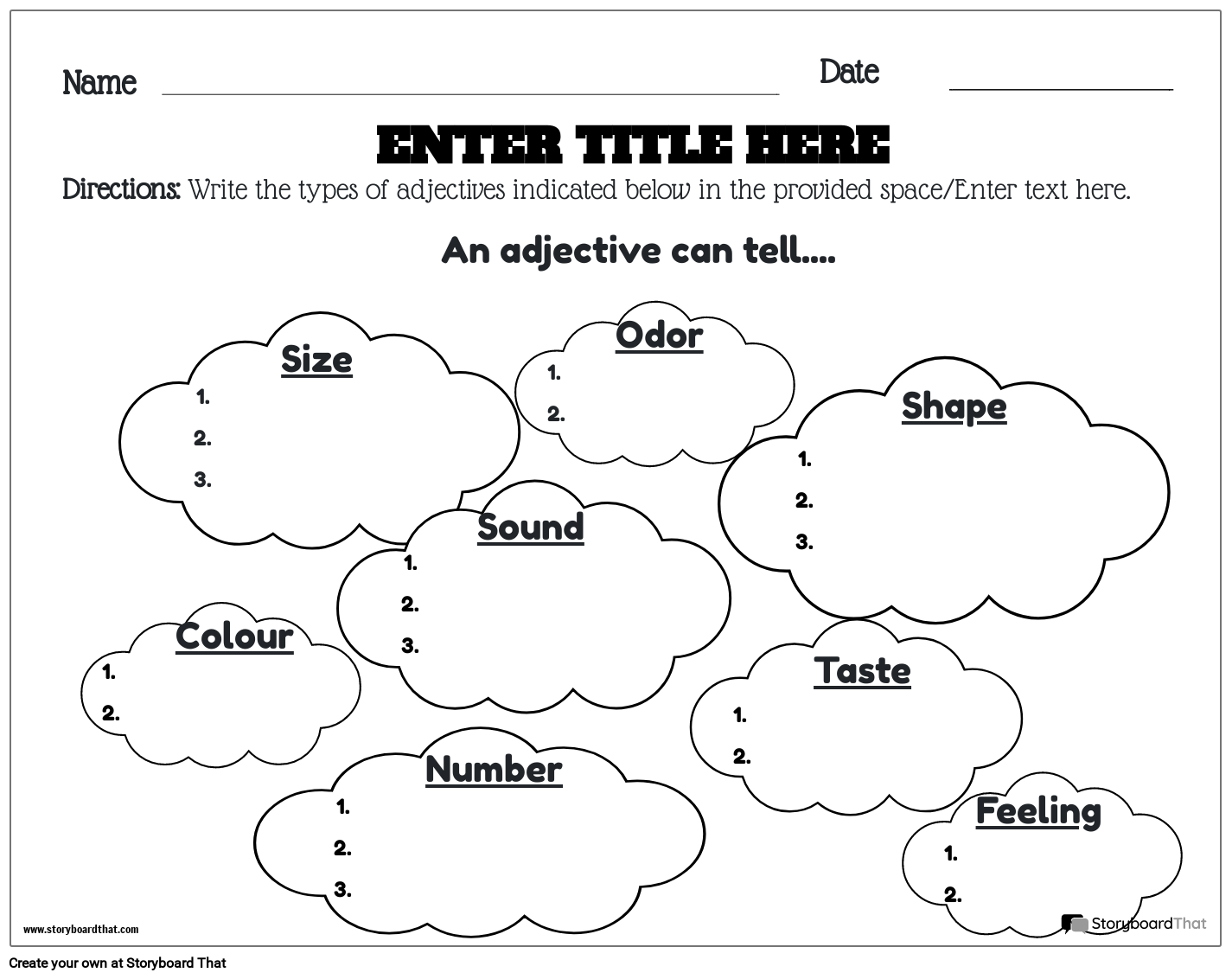 adjectives free printable worksheets