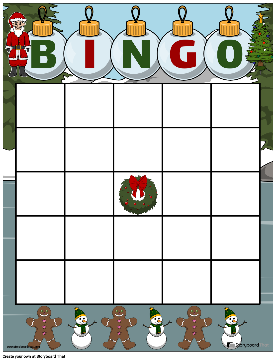 printable bingo board template