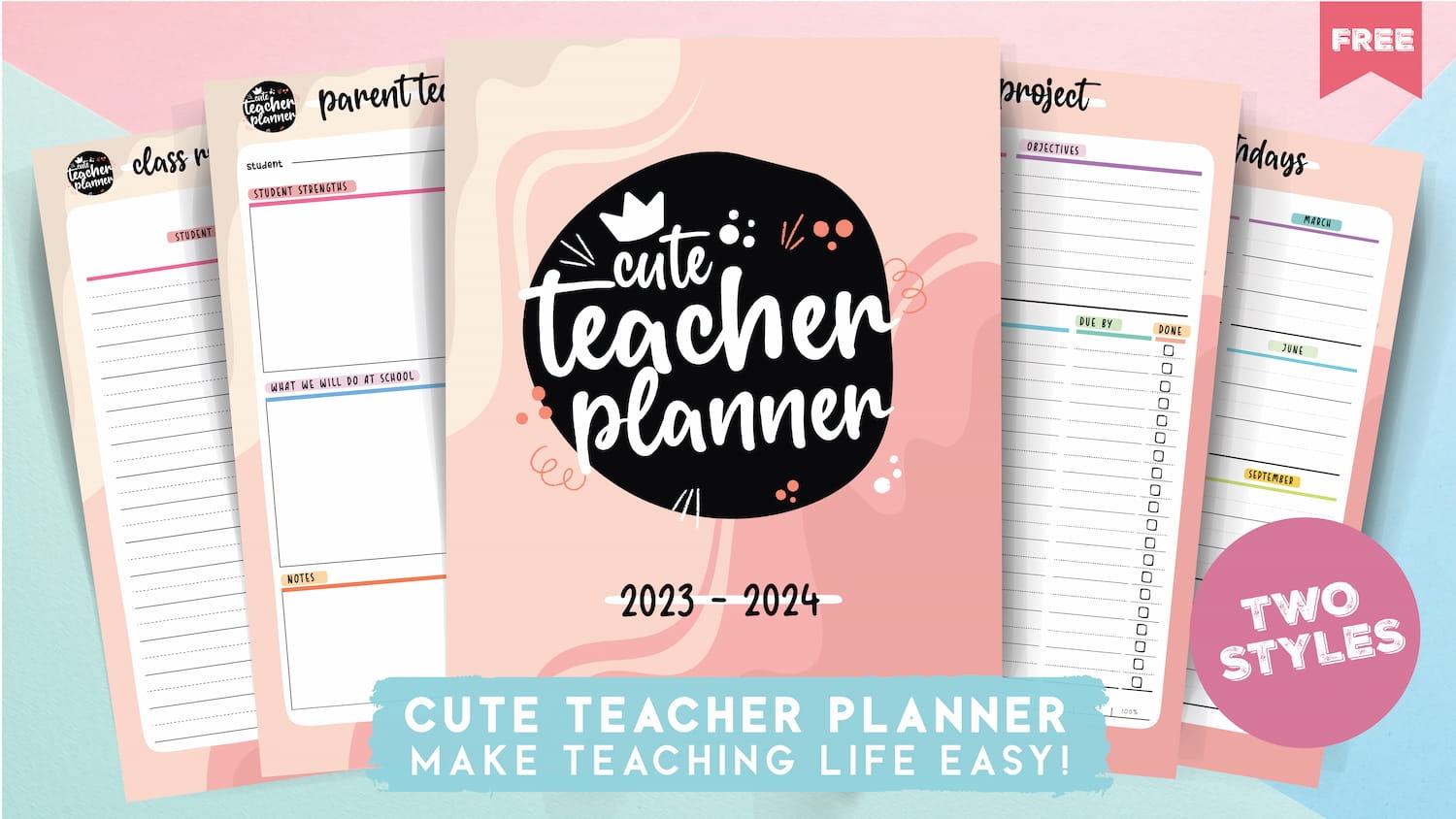 free printable teacher planner