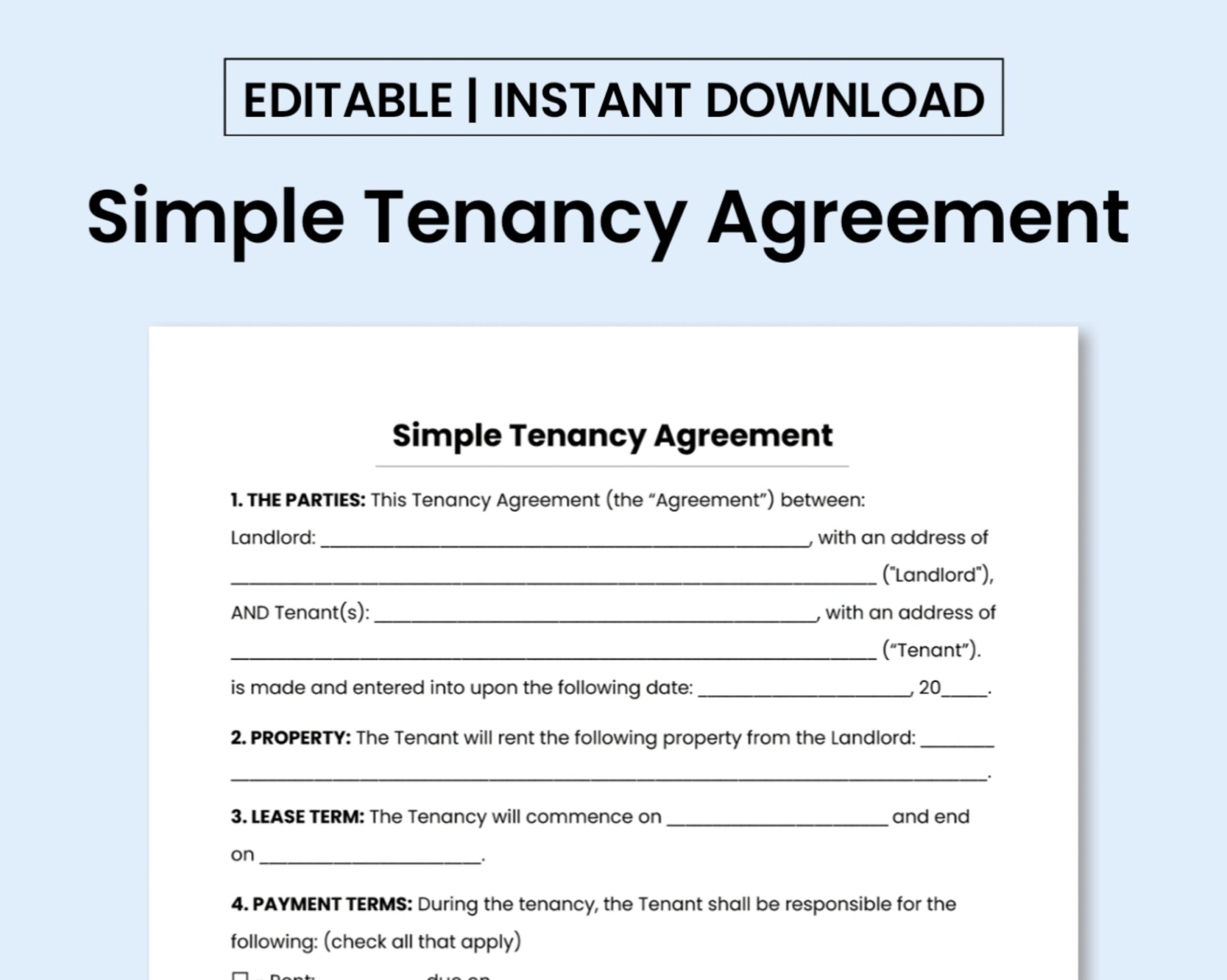 Tenancy Agreement Etsy Singapore