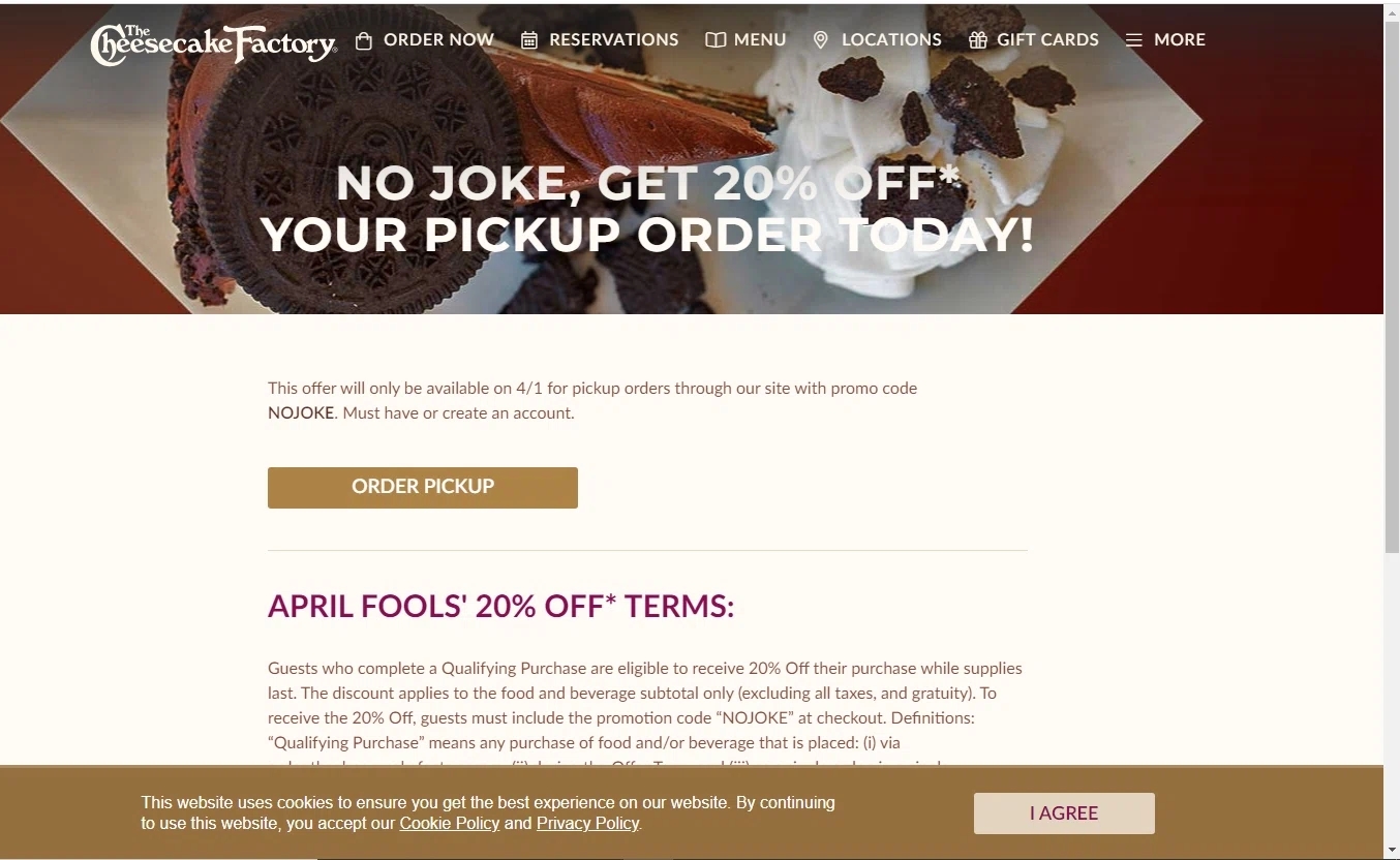 The Cheesecake Factory Promo Codes 10 Off Aug 2025