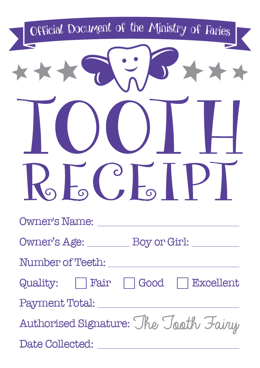Tooth Fairy Certificate U0026 Tooth Receipt Free Printables Tooth Fairy Certificate U0026 Tooth Receipt Free Printables