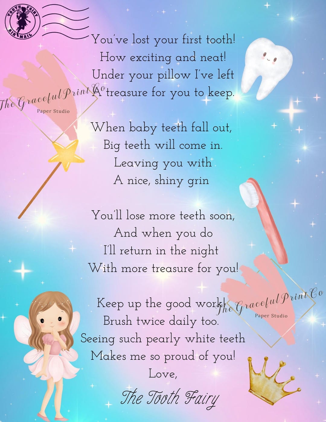 Tooth Fairy Letter First Tooth Fairy Letter Printable Download Etsy Tooth Fairy Letter First Tooth Fairy Letter Printable Download Etsy