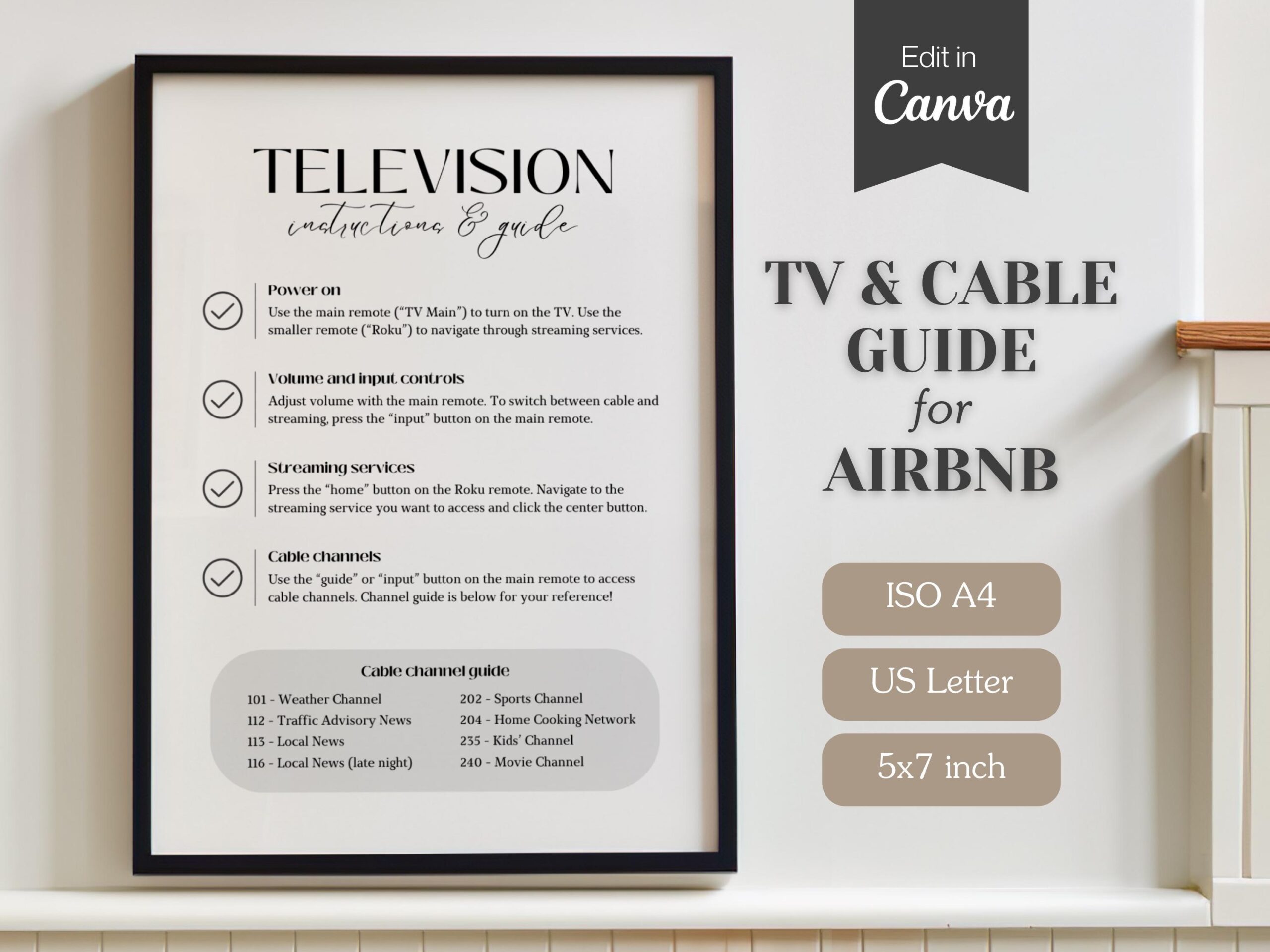 Tv Guide Editable Template Etsy