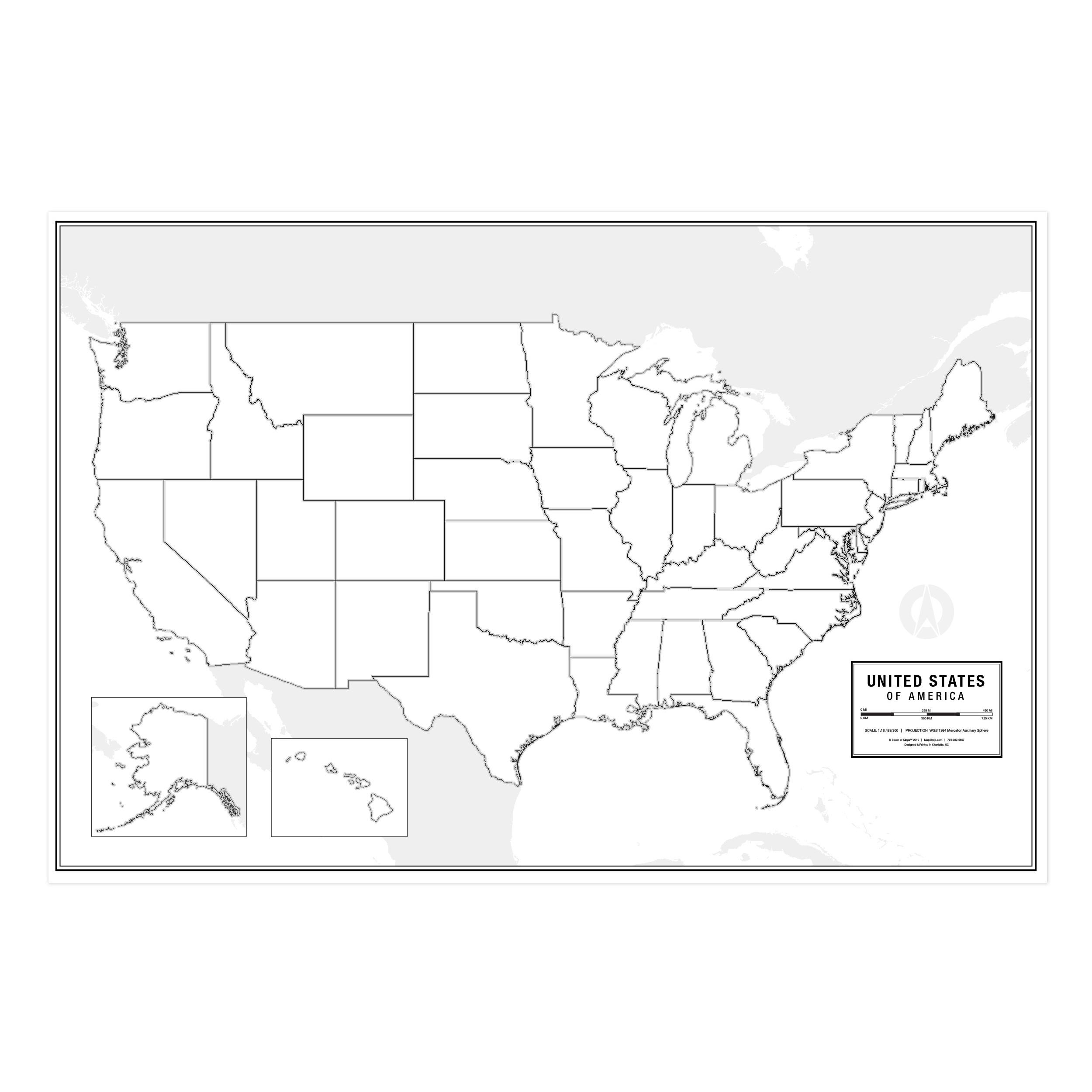 Large Blank United States Map Printable