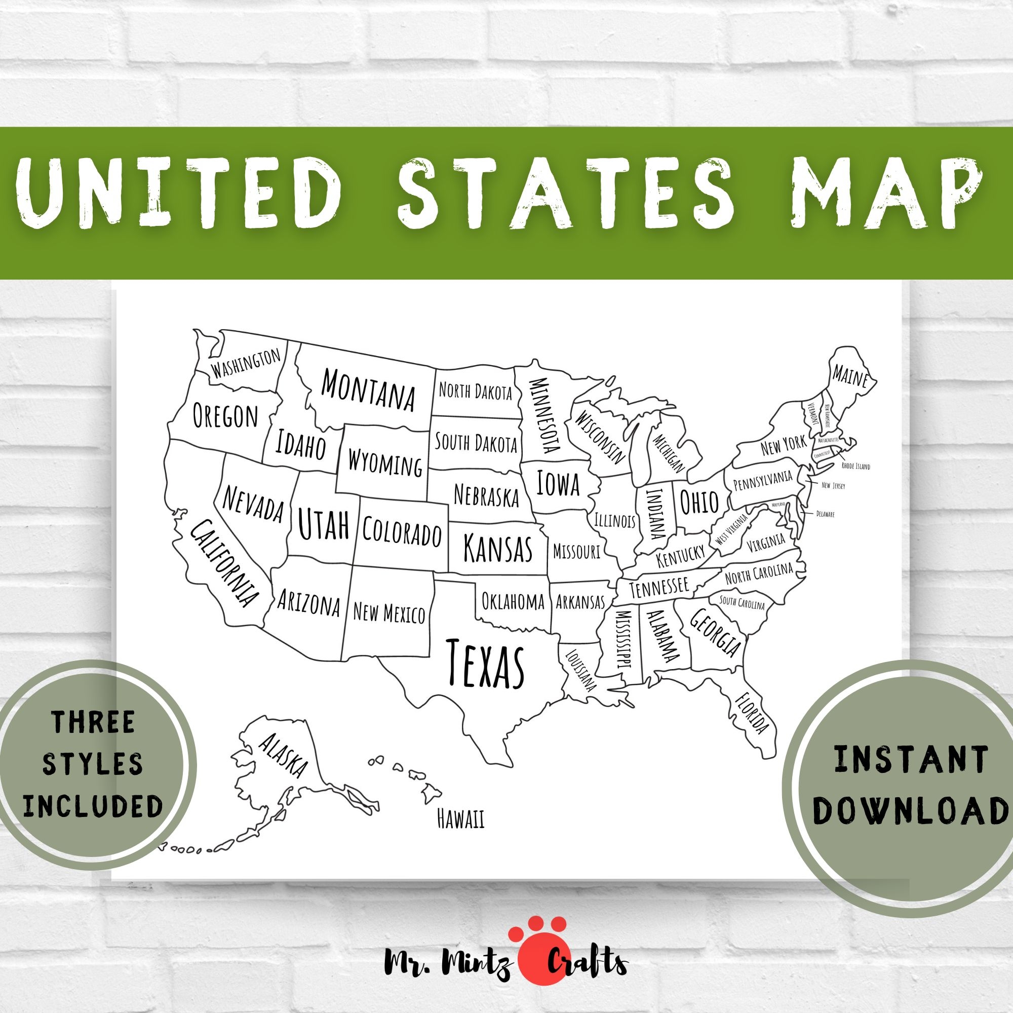 United States Map Coloring Page Printable US Map For Coloring 