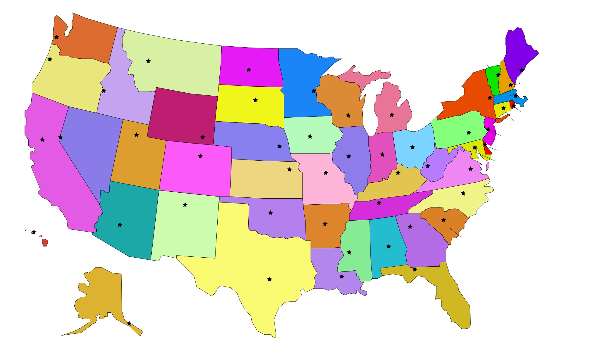 United States Map With Capitals Fixed Openclipart Worksheets 