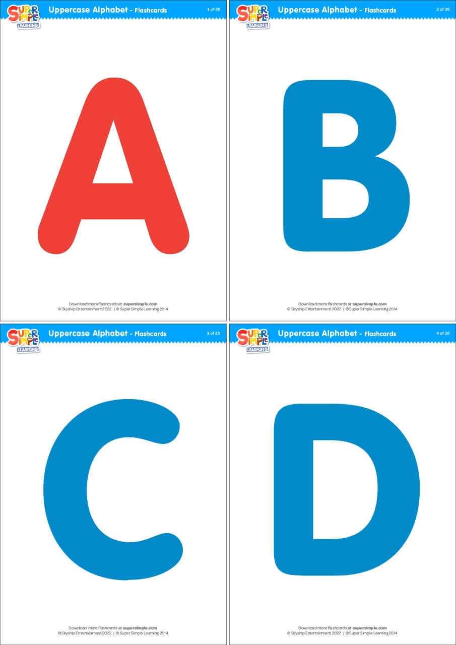 alphabet flash cards free printable