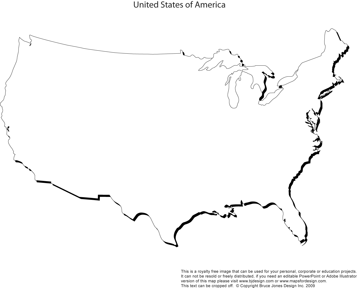 map of usa black and white printable