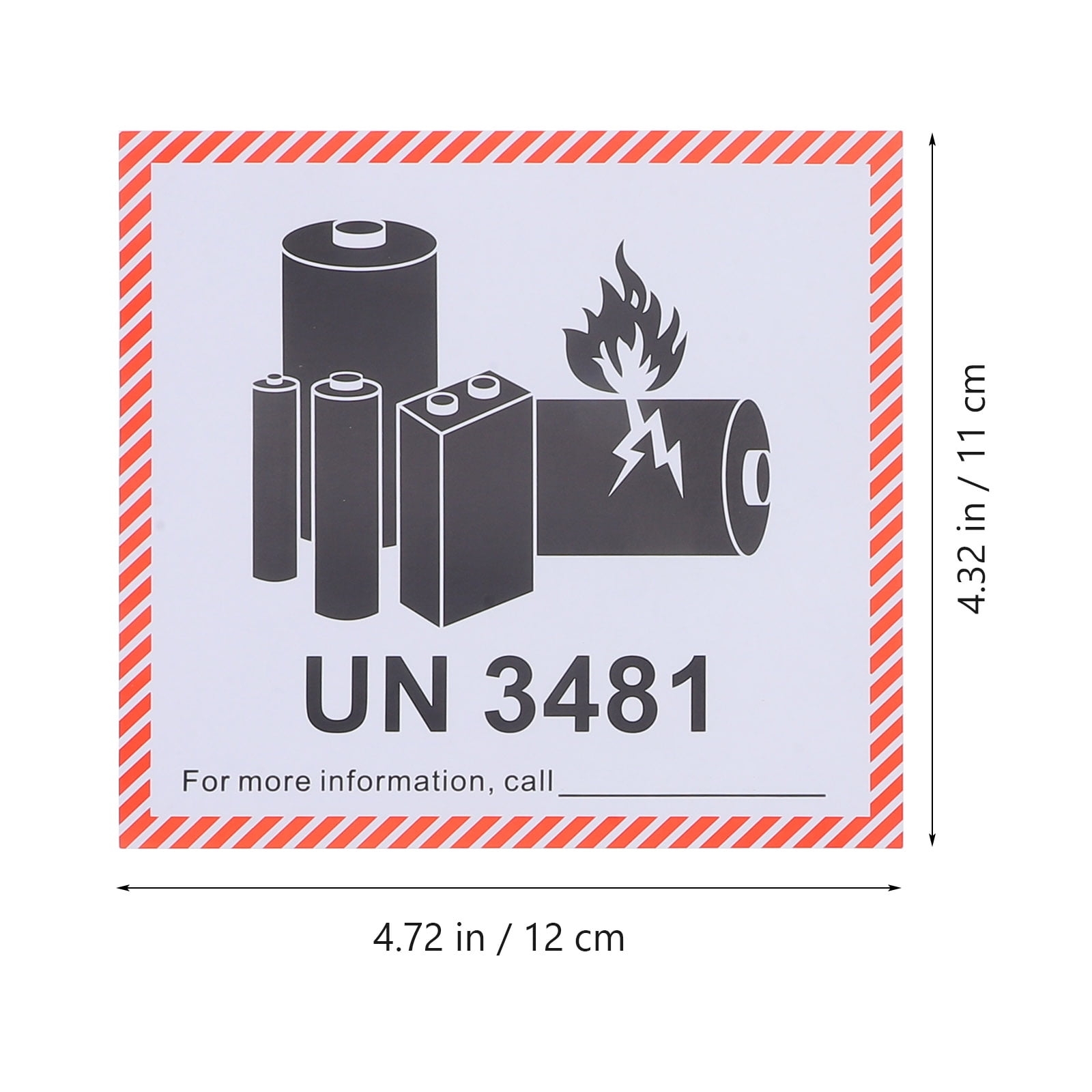 Warning Stickers 100 UN3481 Lithium Battery Warning Labels 4 7x4 3
