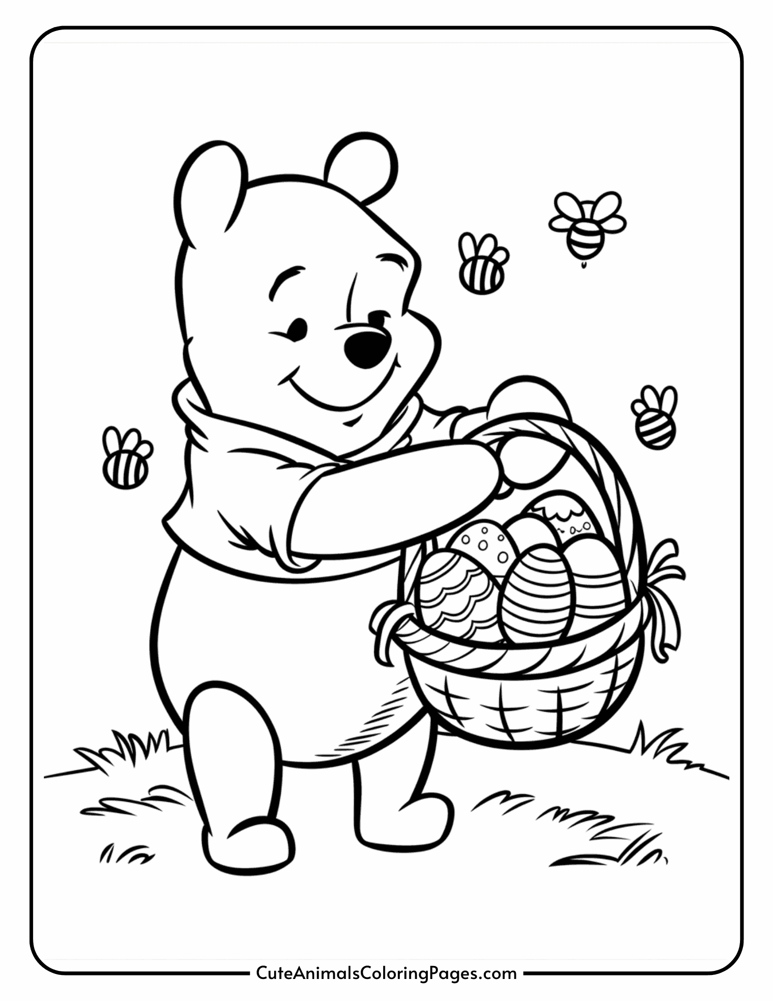 winnie the pooh printable colouring pages